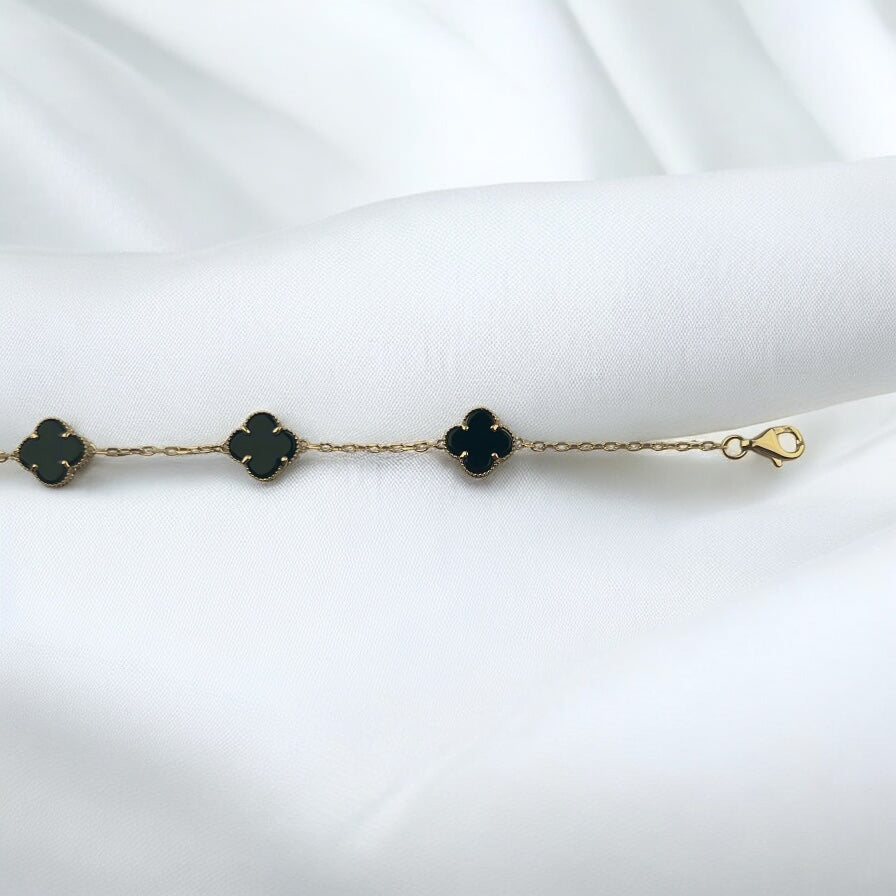 Black Clover Bracelet in 14K Gold