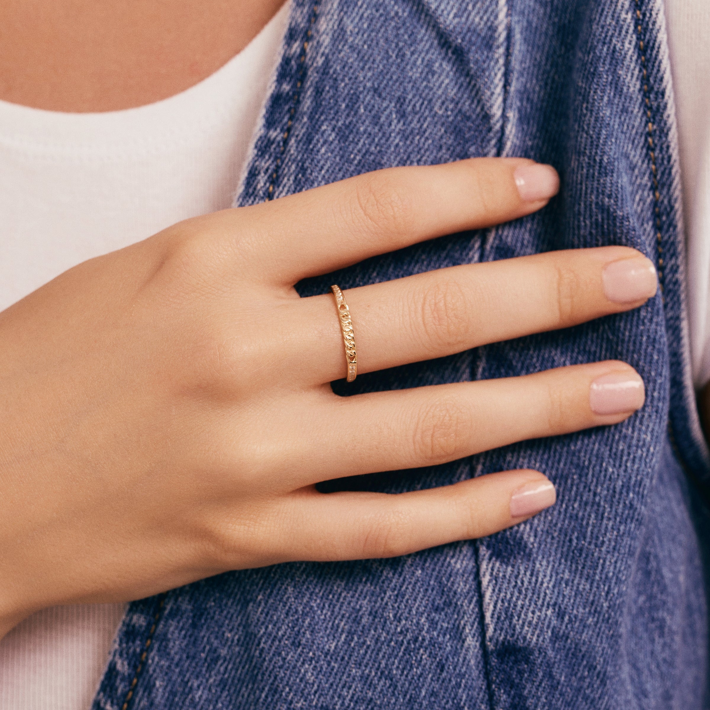 Classic CZ Band in 14K Gold