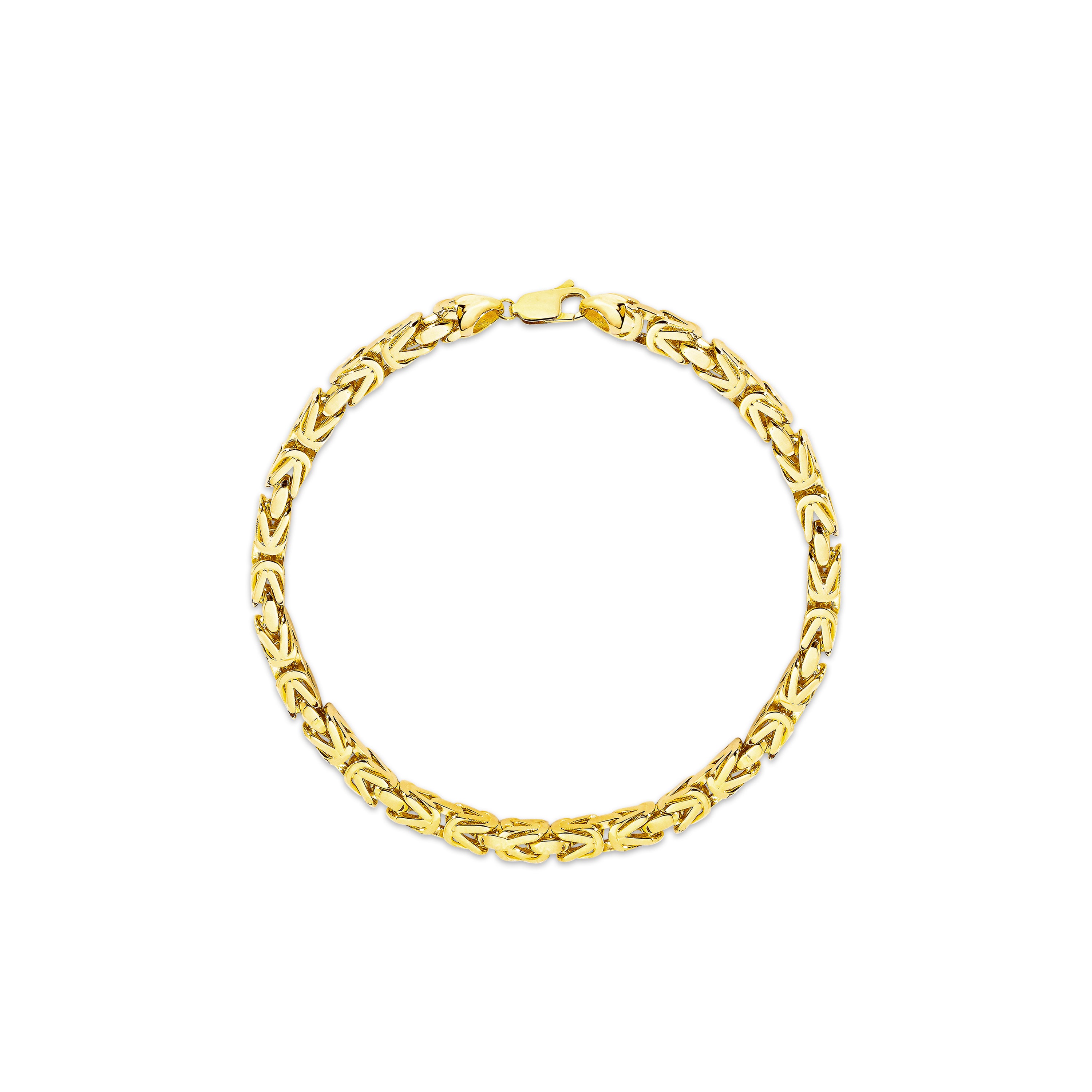 14K Gold Byzantine King Chain Bracelet - 5.50 mm | Bold Byzantine Gold Bracelet