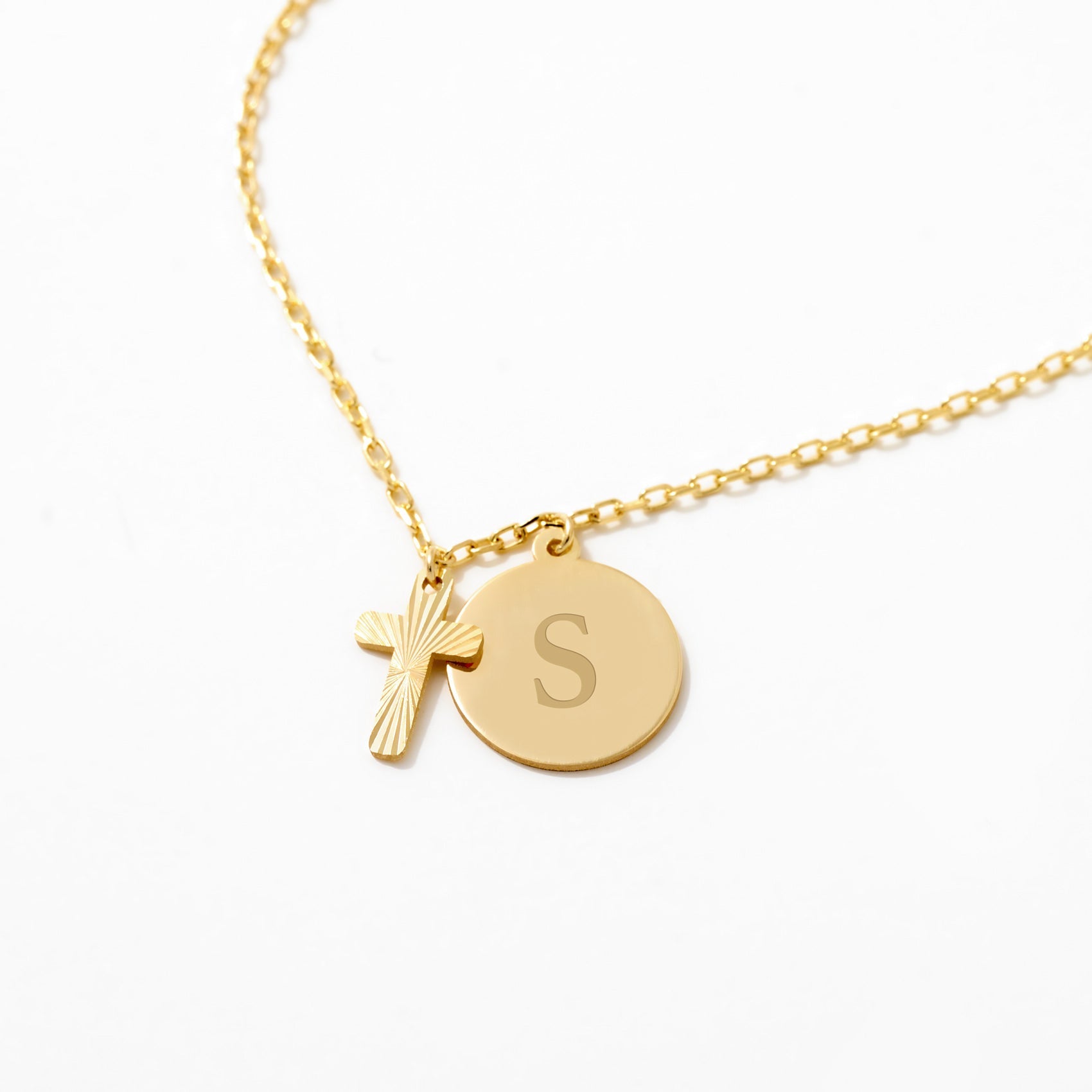 Cross Circle Letter Nacklace