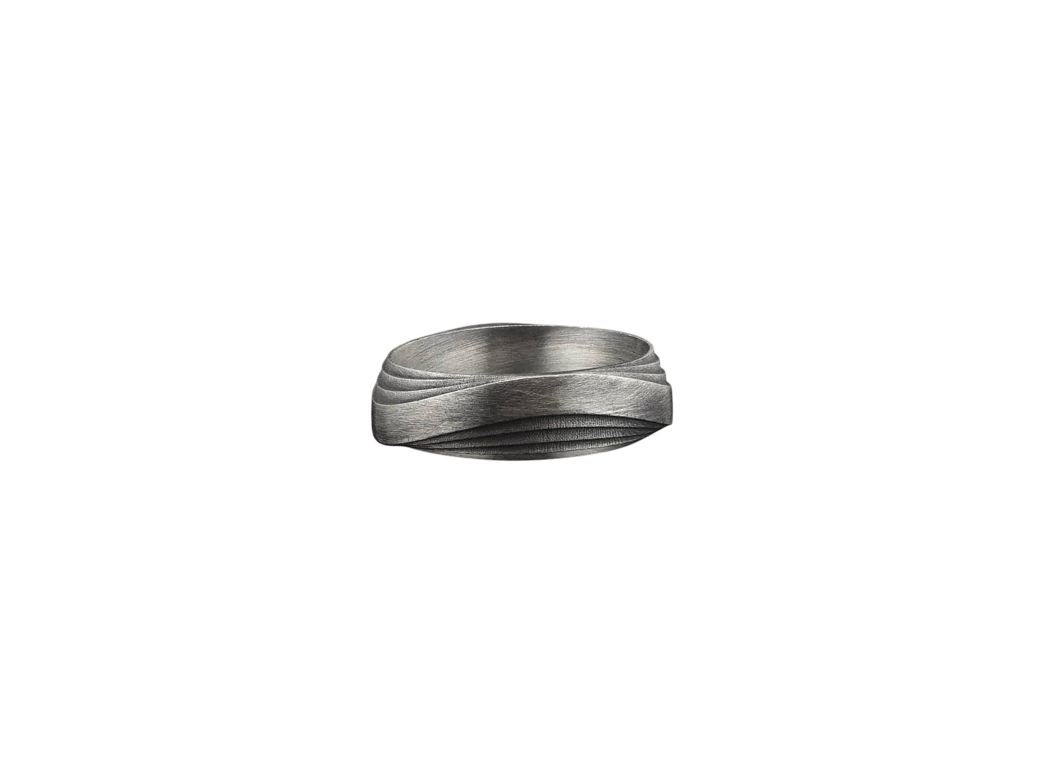 Slim Silver Men’s Band Ring – Matte Brushed Comfort Fit