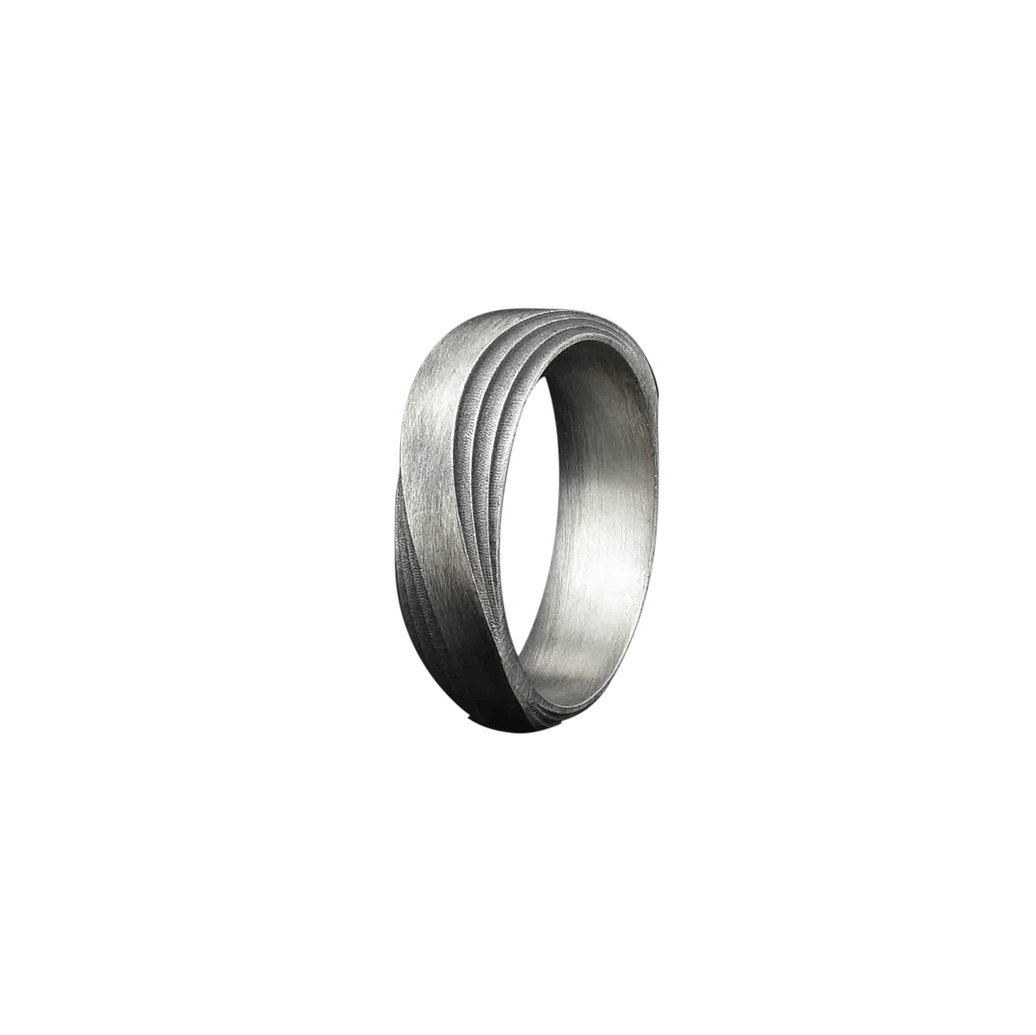 Slim Silver Men’s Band Ring – Matte Brushed Comfort Fit