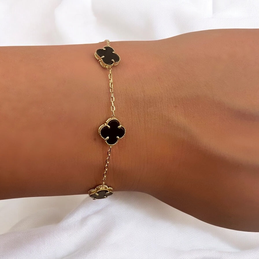 Black Clover Bracelet in 14K Gold
