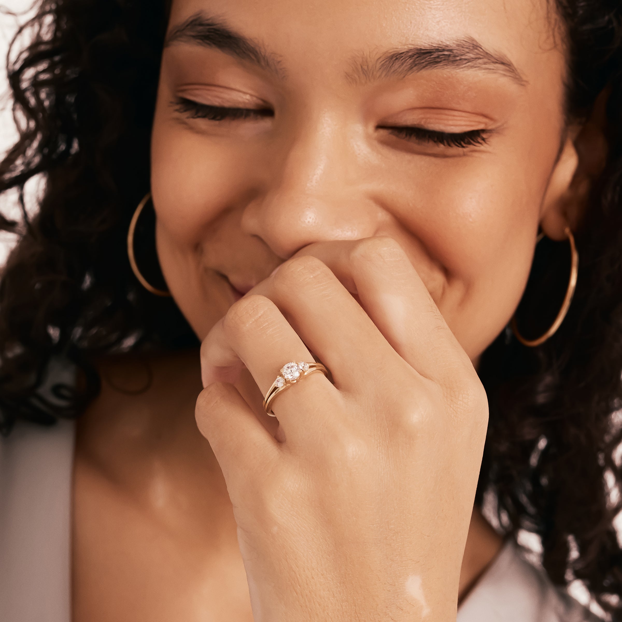 Classic Three-Stone CZ Ring in 14K Gold