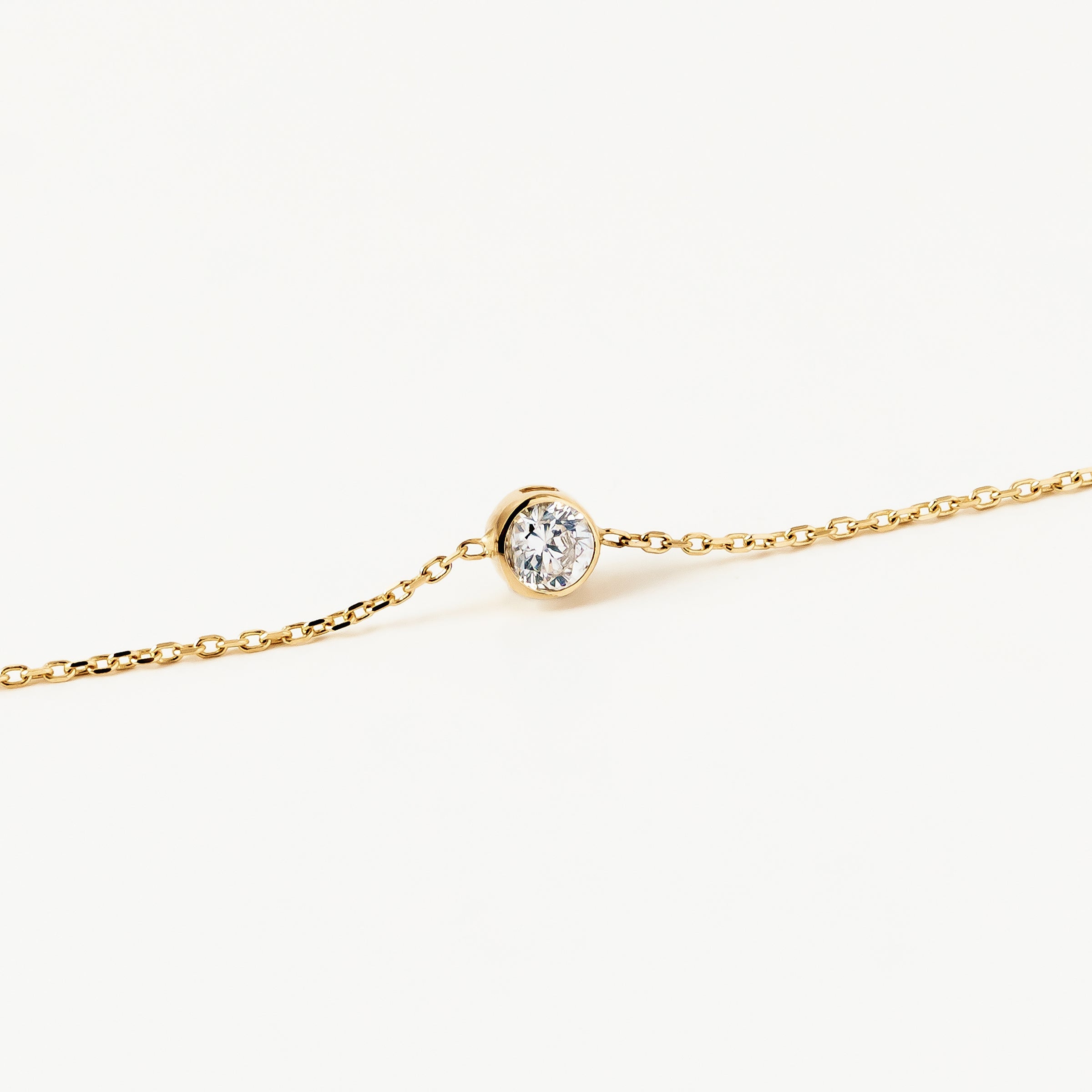 Solitaire CZ 14K Gold Bracelet