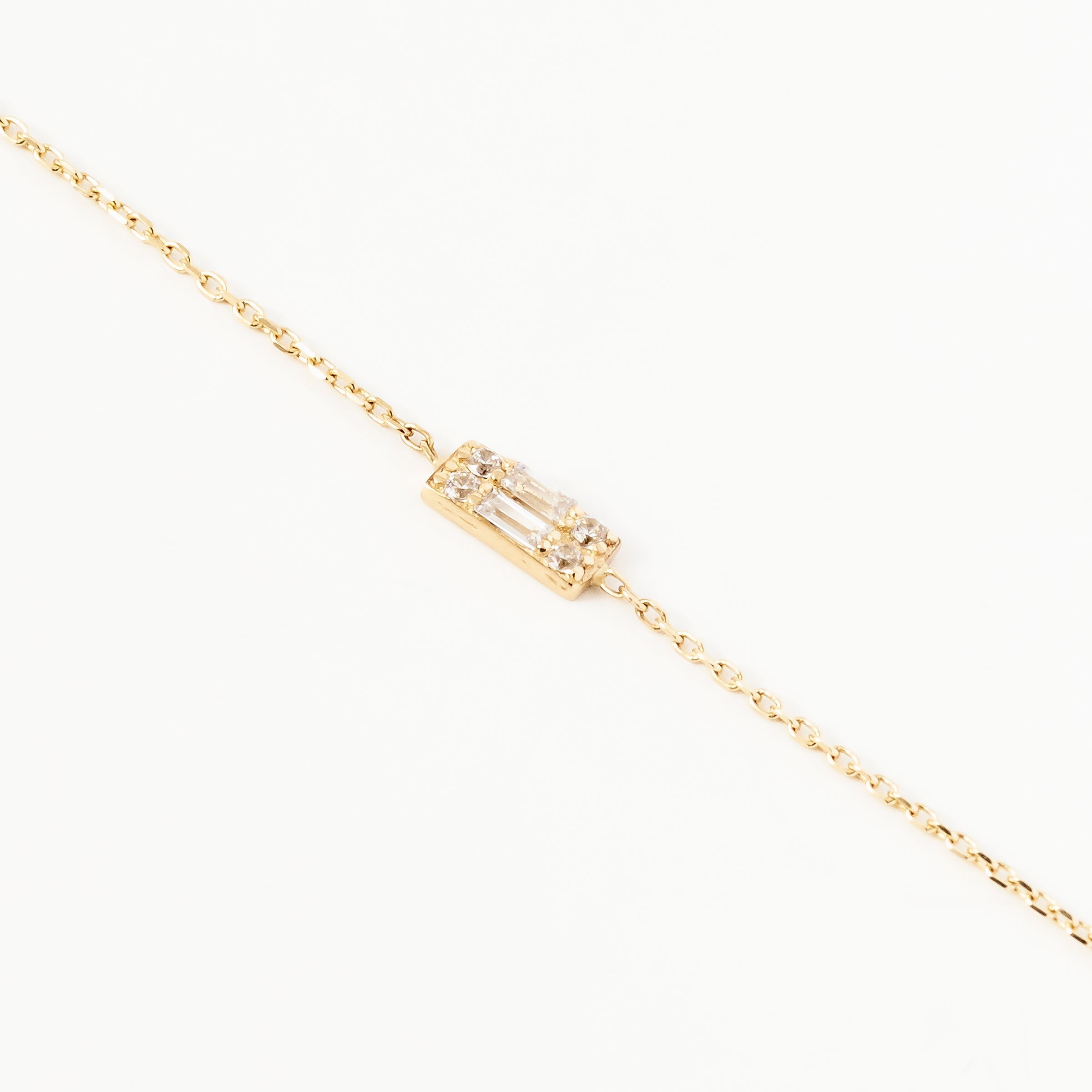 CZ Accented Bracelet in 14K Gold