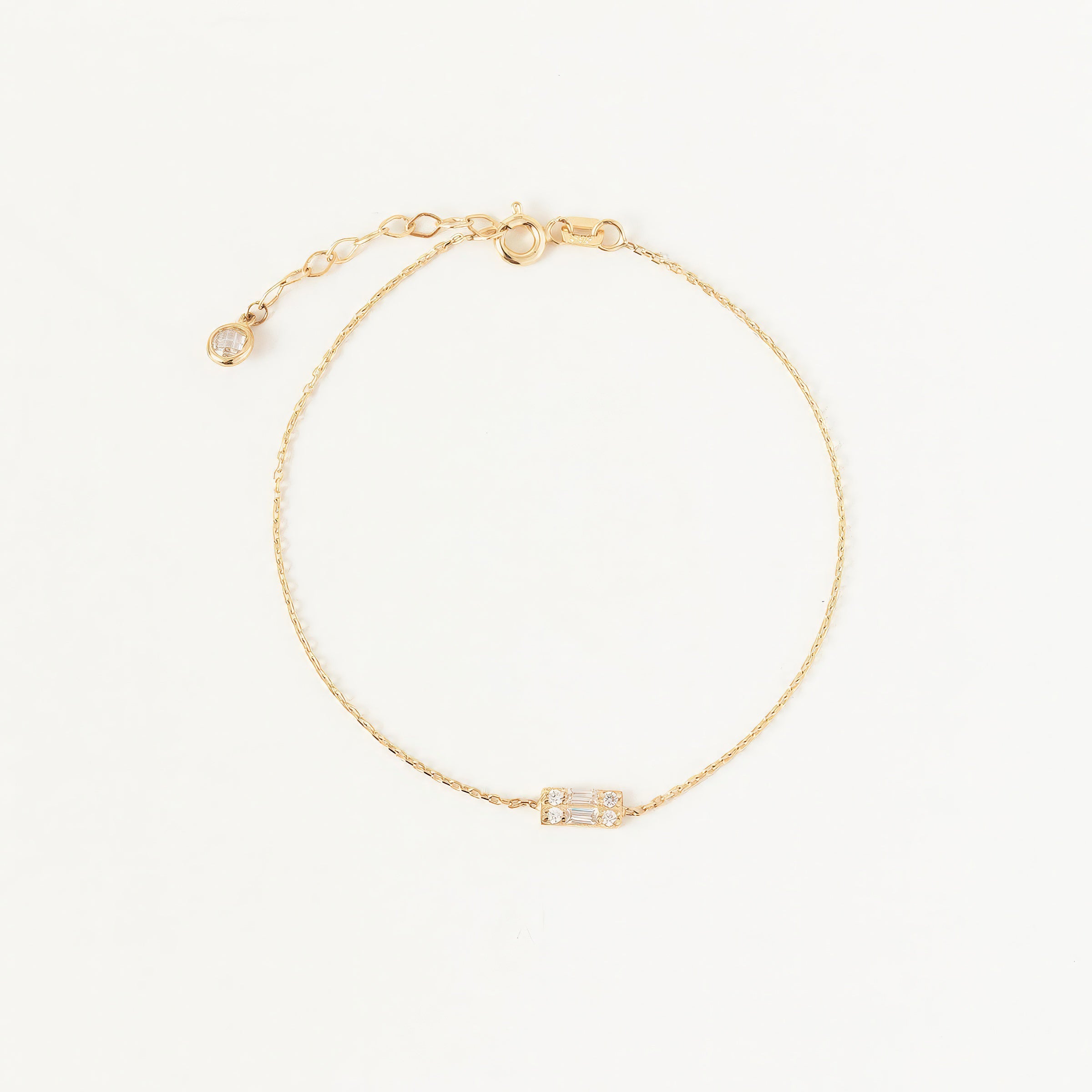 CZ Accented Bracelet in 14K Gold