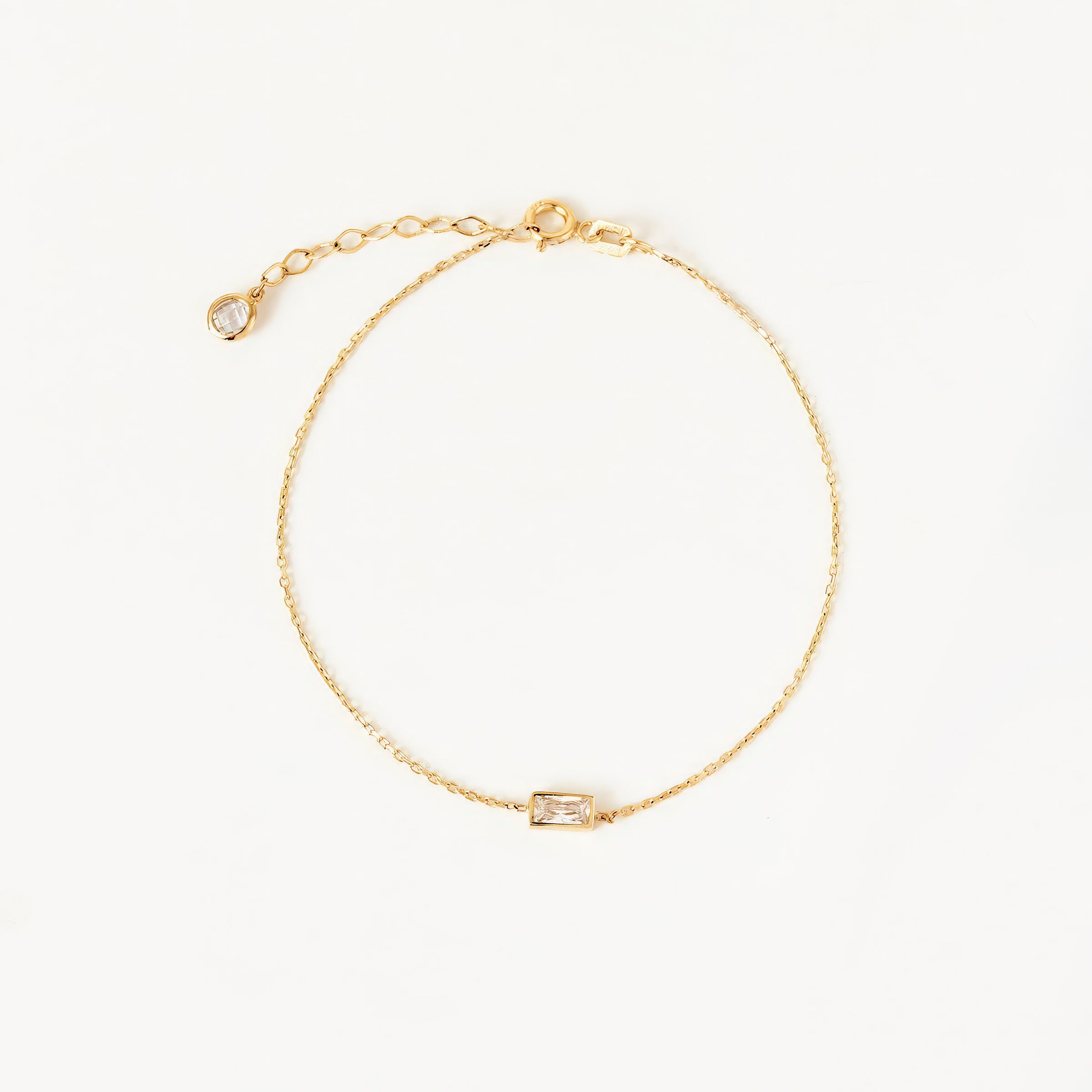 Solitaire CZ Accent Bracelet in 14K Gold