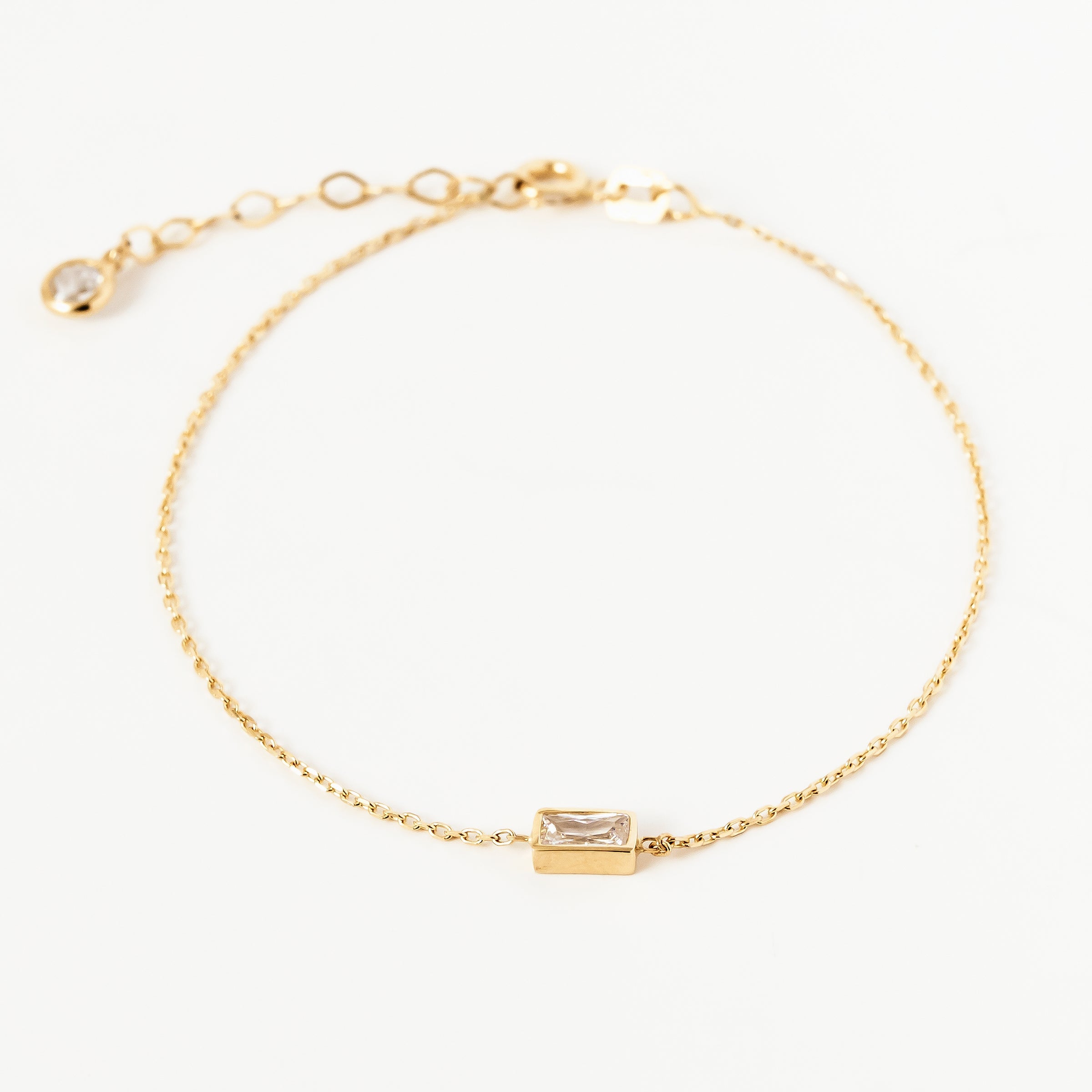 Solitaire CZ Accent Bracelet in 14K Gold