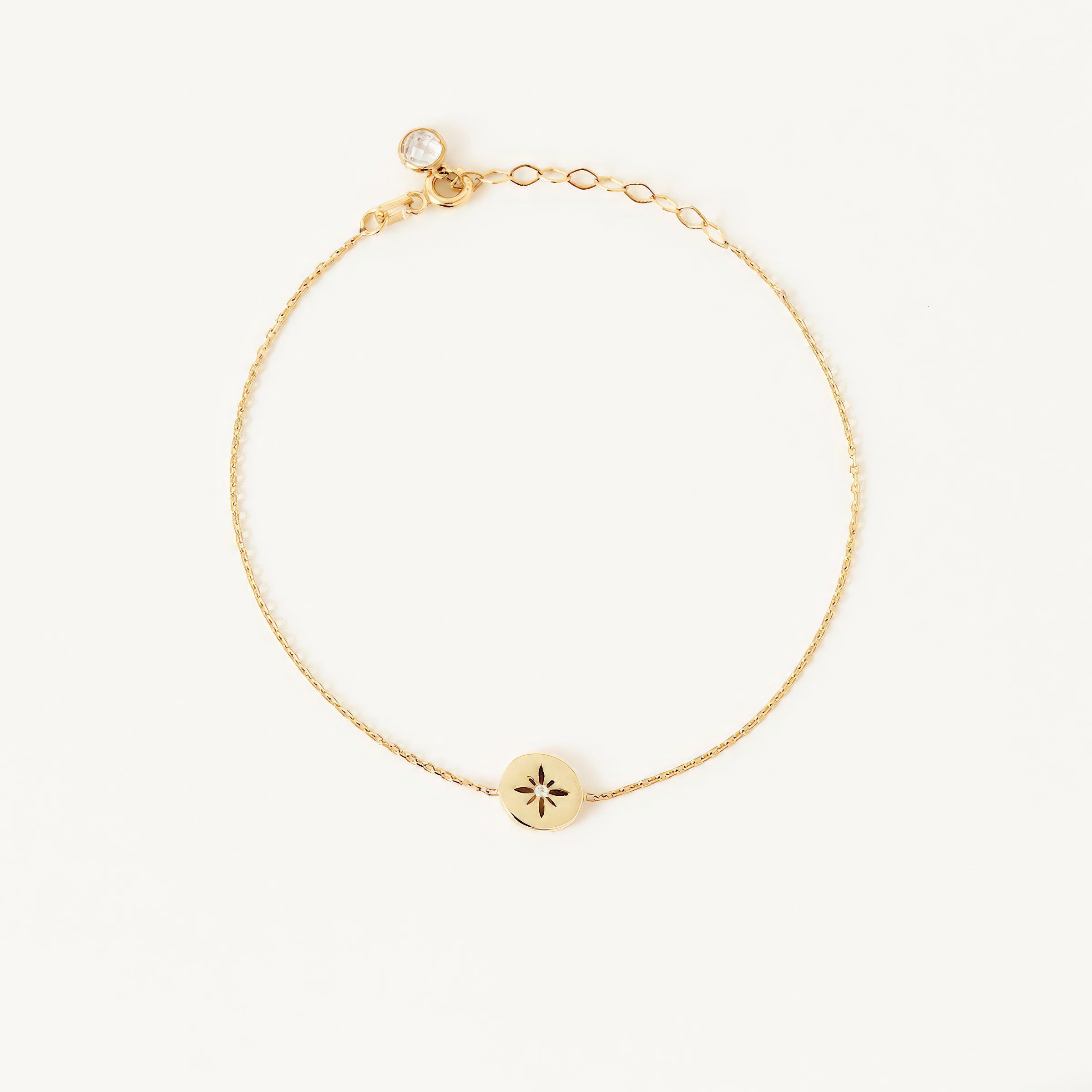 Star Charm 14K Gold Bracelet with CZ