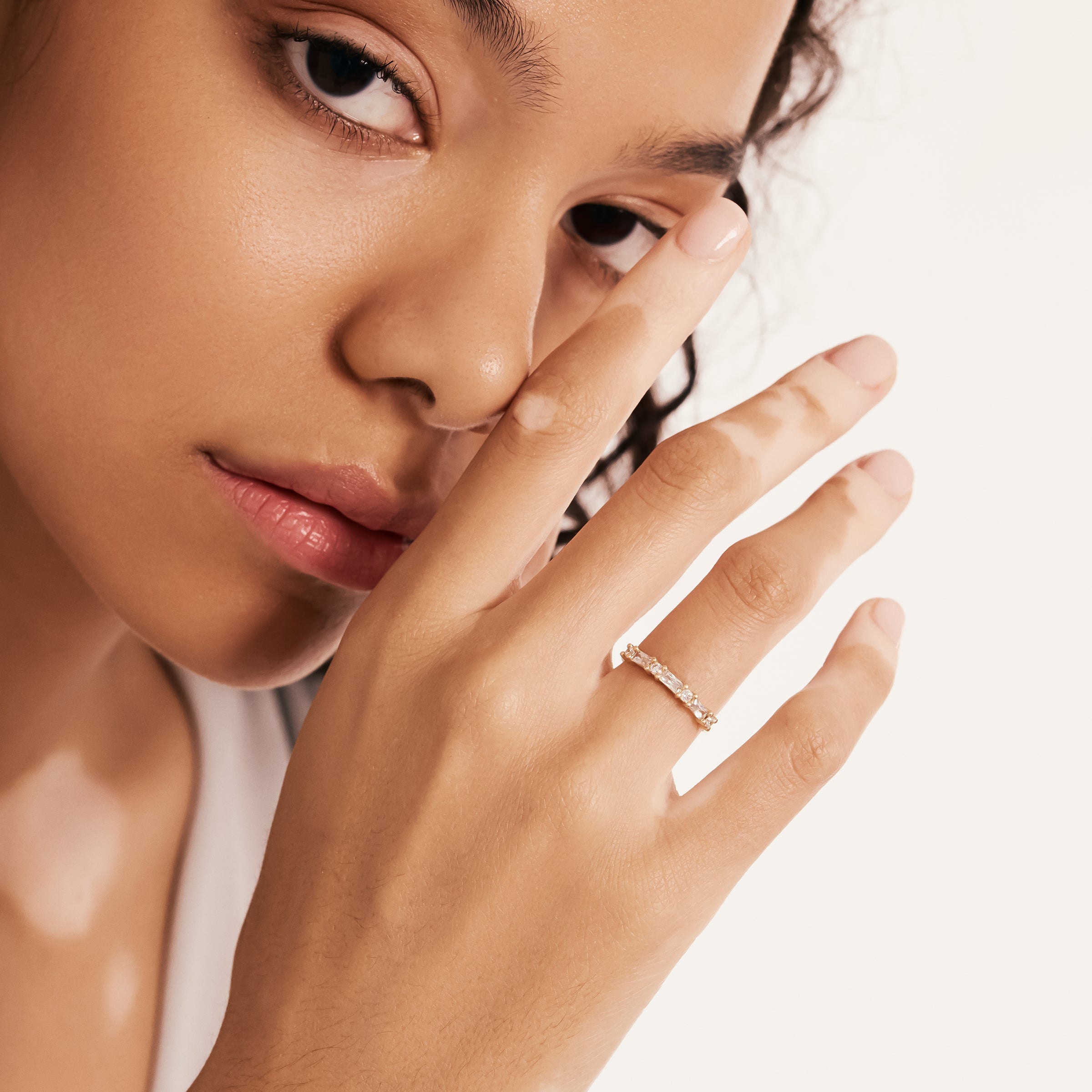 Dainty Baguette CZ Ring in 14K Gold