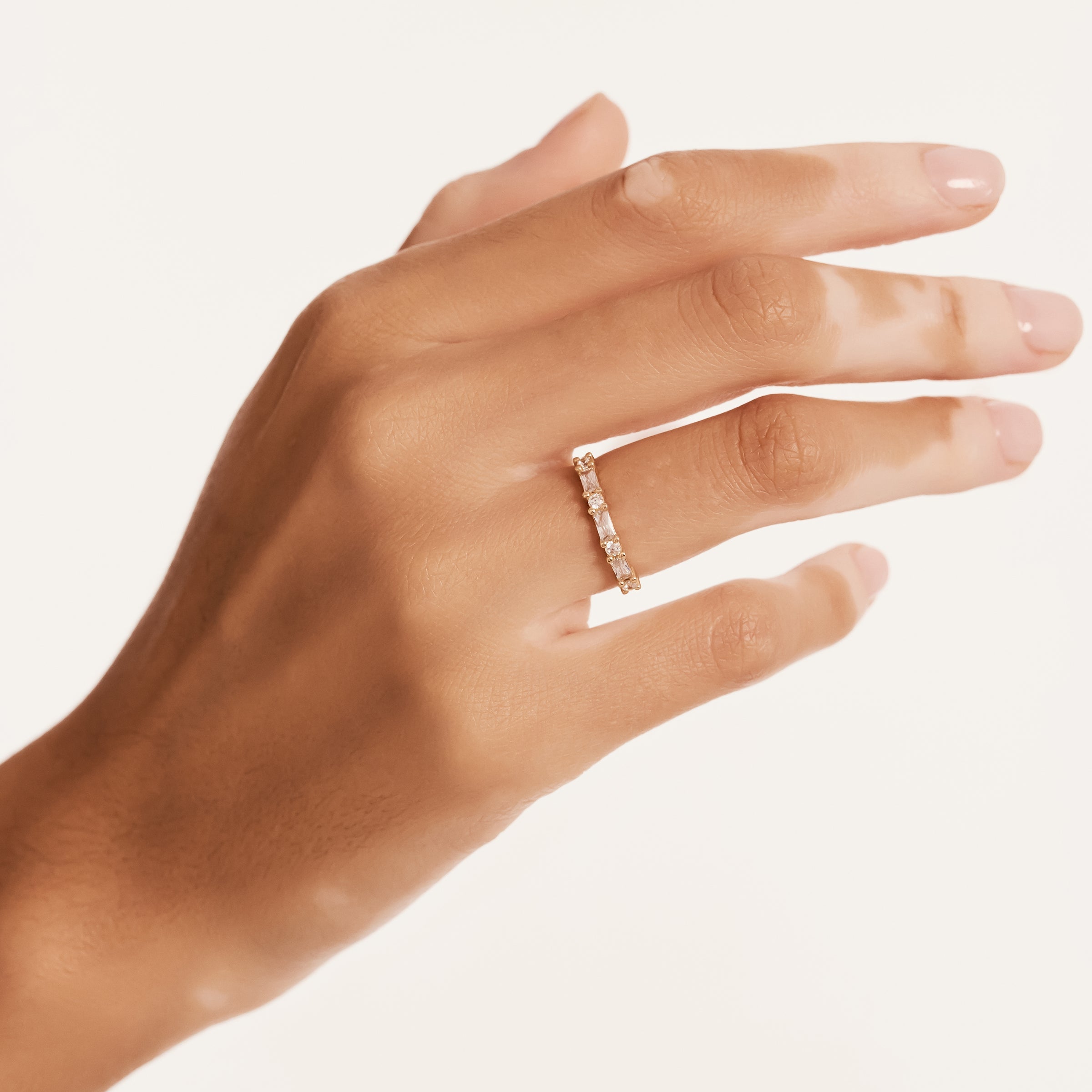 Dainty Baguette CZ Ring in 14K Gold