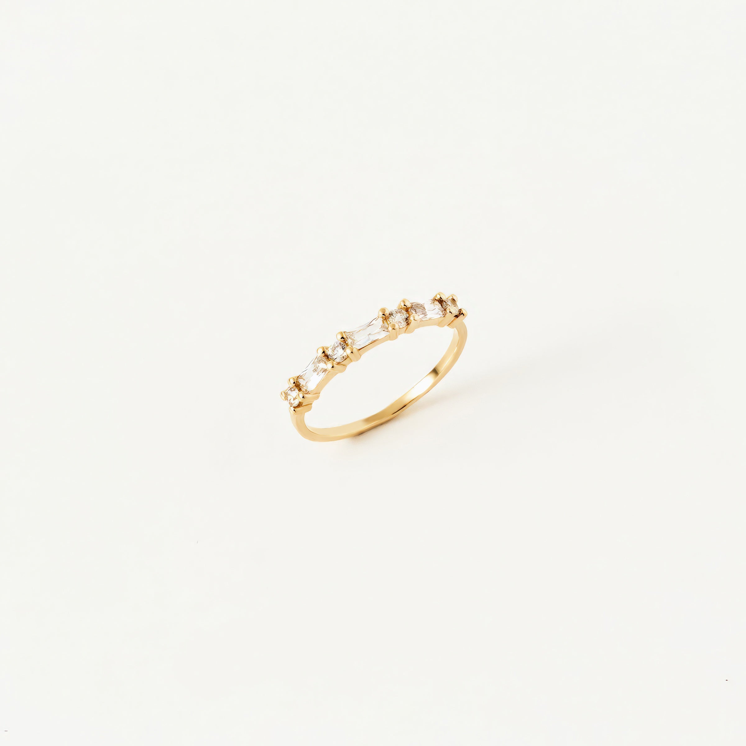 Dainty Baguette CZ Ring in 14K Gold