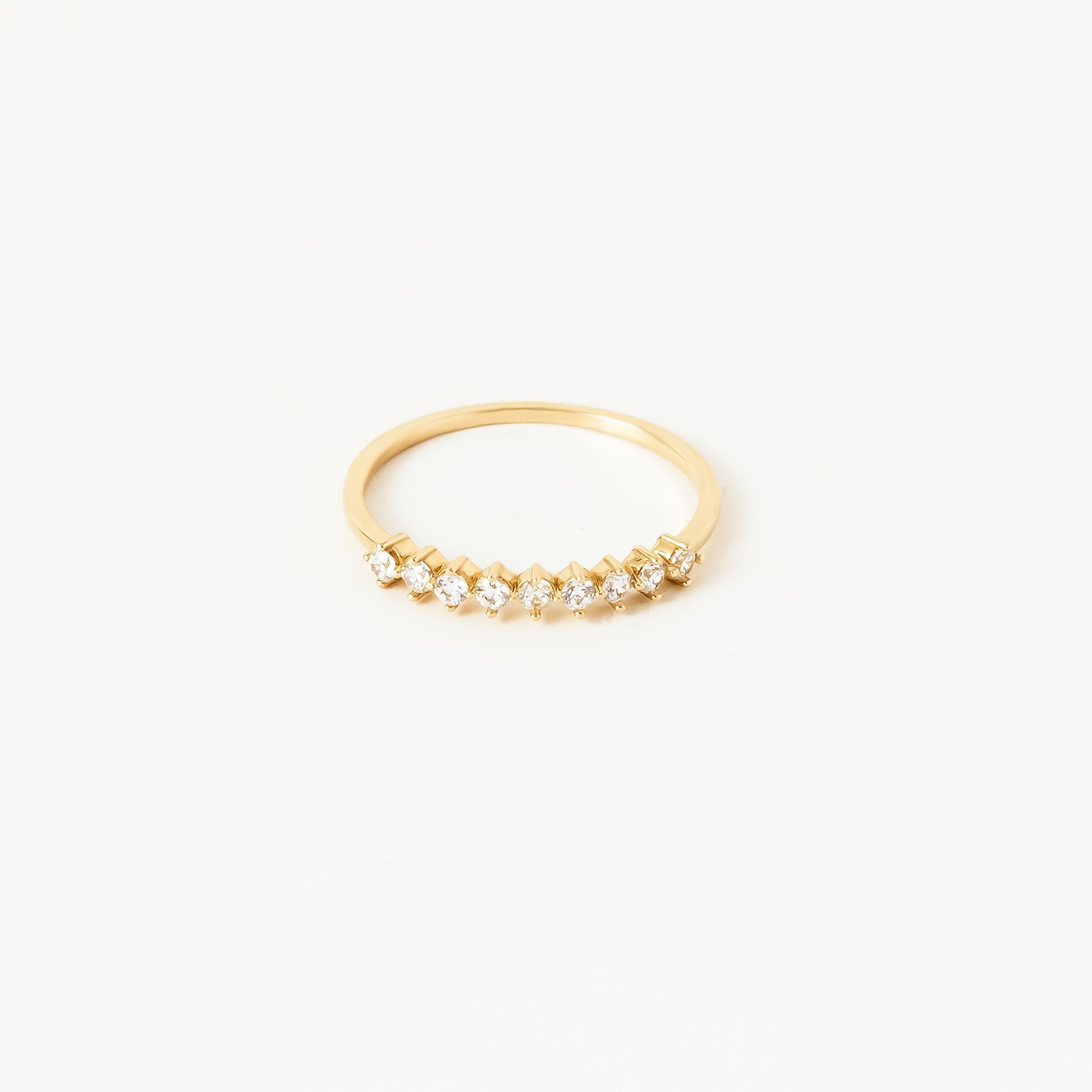 Scalloped CZ 14K Gold Ring