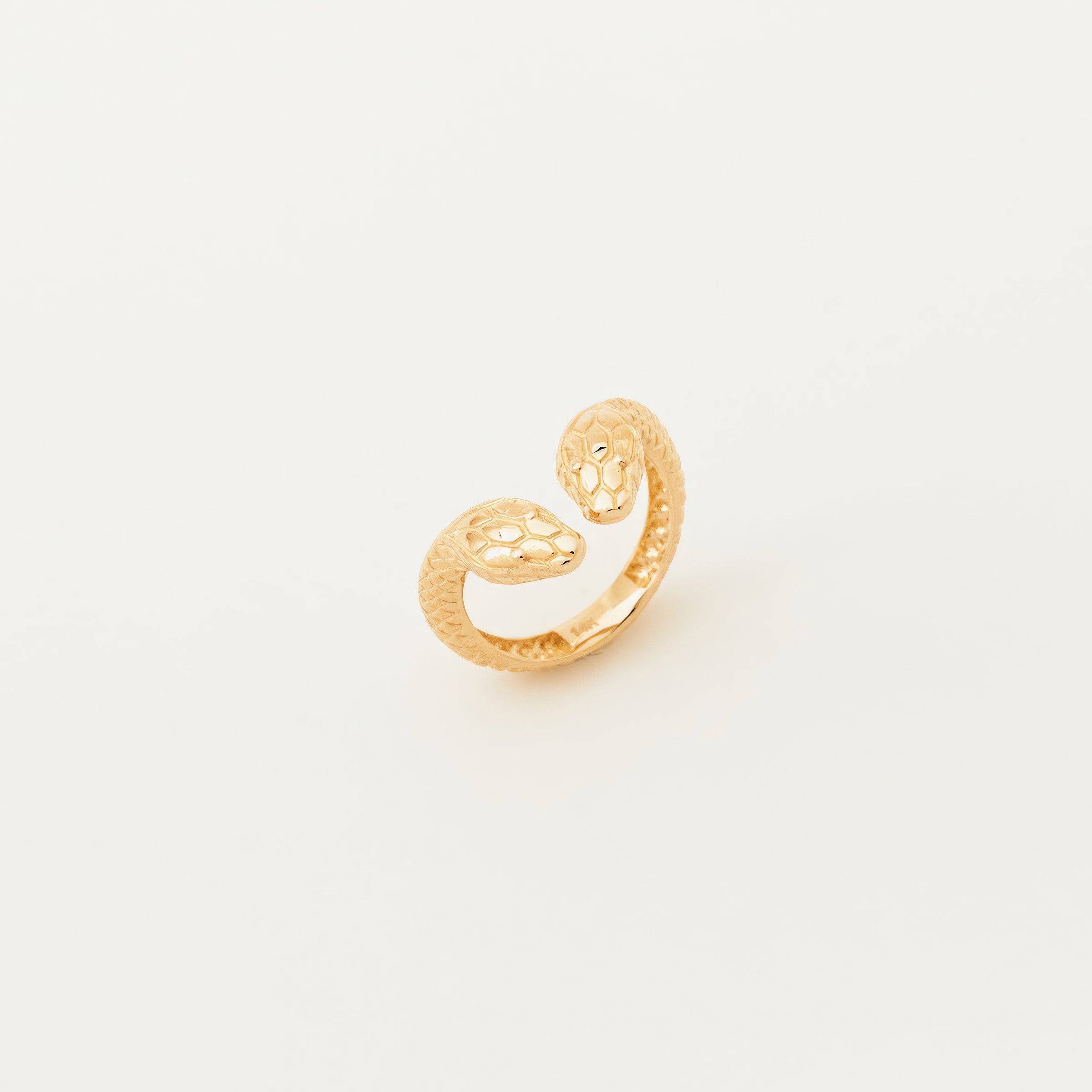 Snake Design Textured 14K Gold Ring