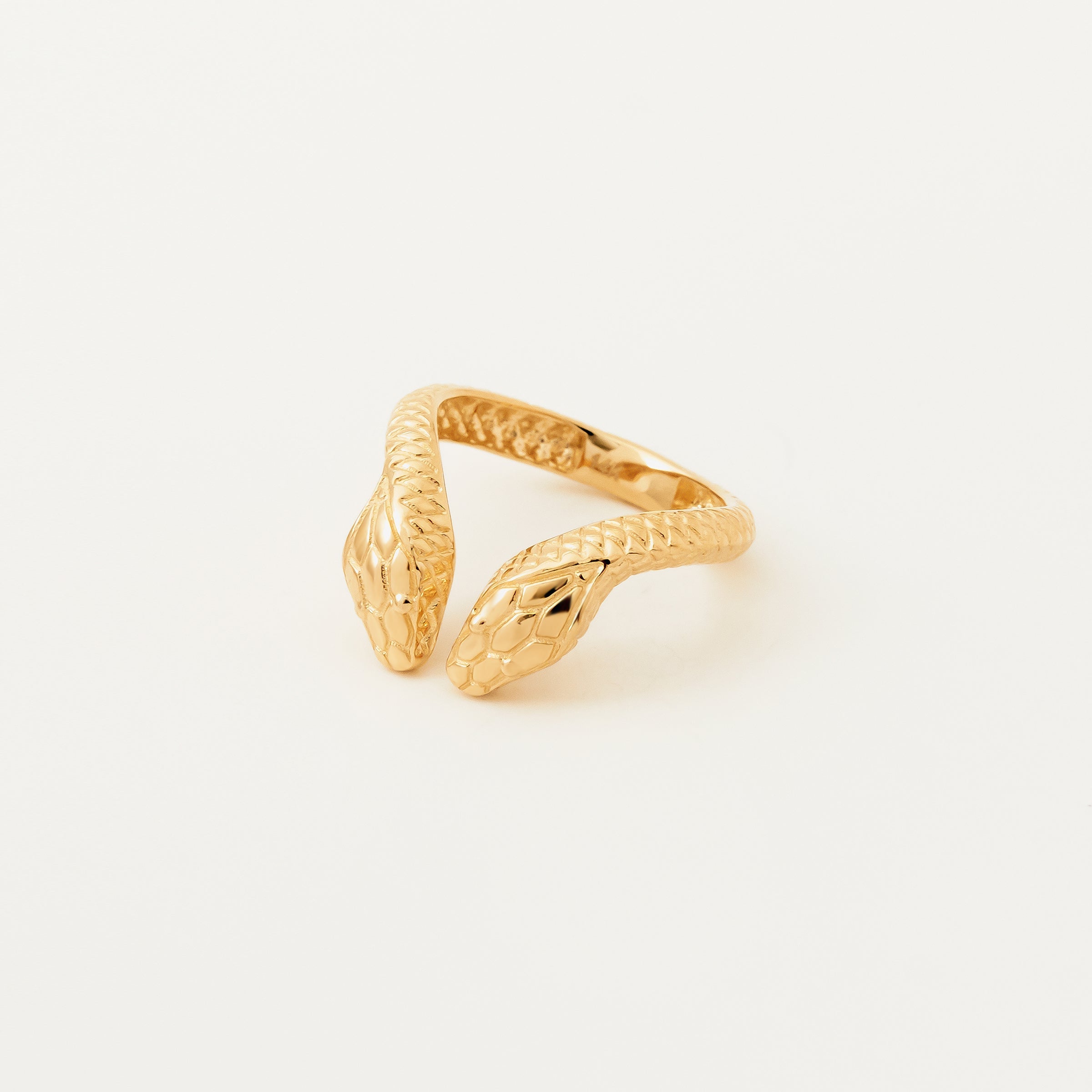 Snake Design Textured 14K Gold Ring