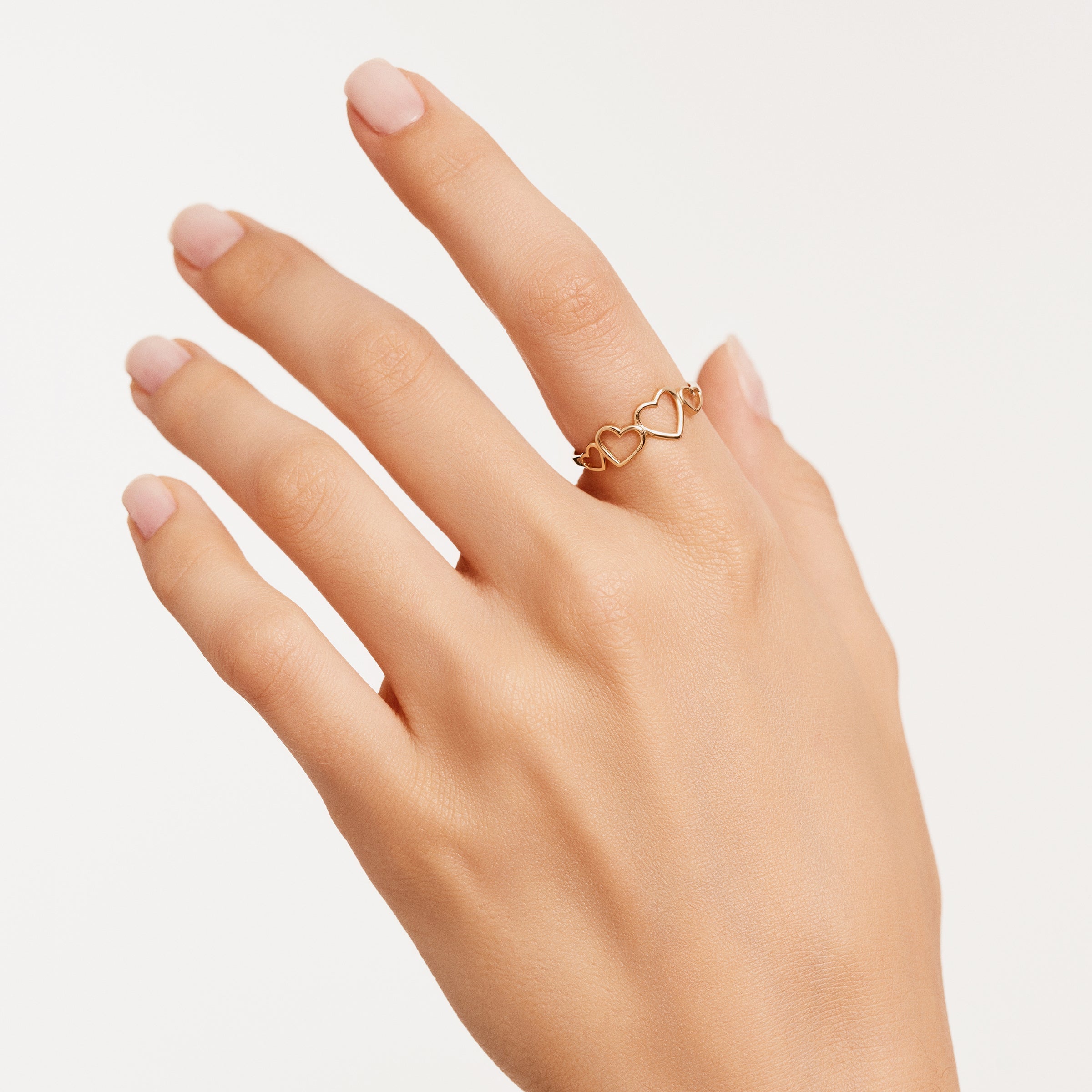 Heart-Shaped 14K Gold Couple Ring