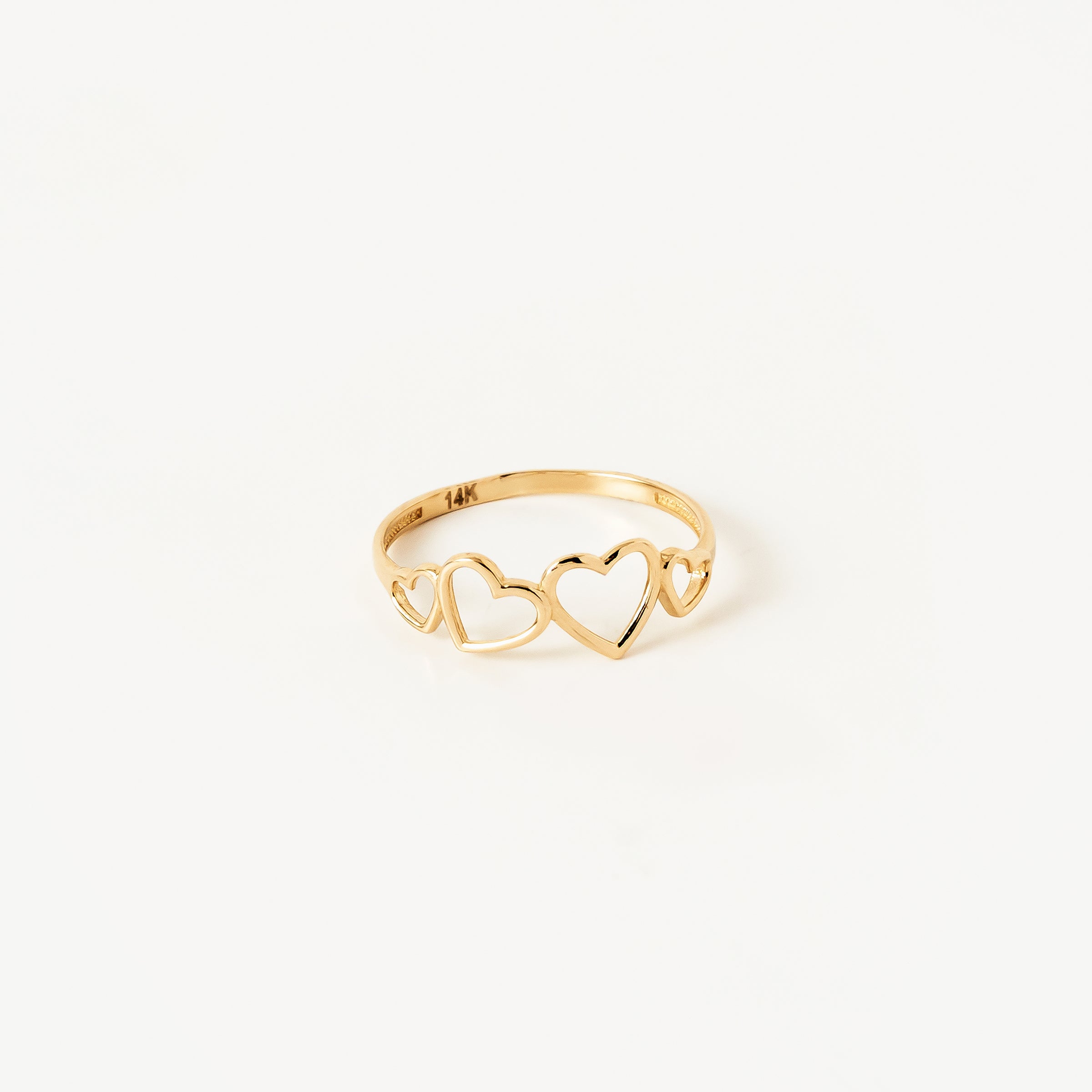 Heart-Shaped 14K Gold Couple Ring