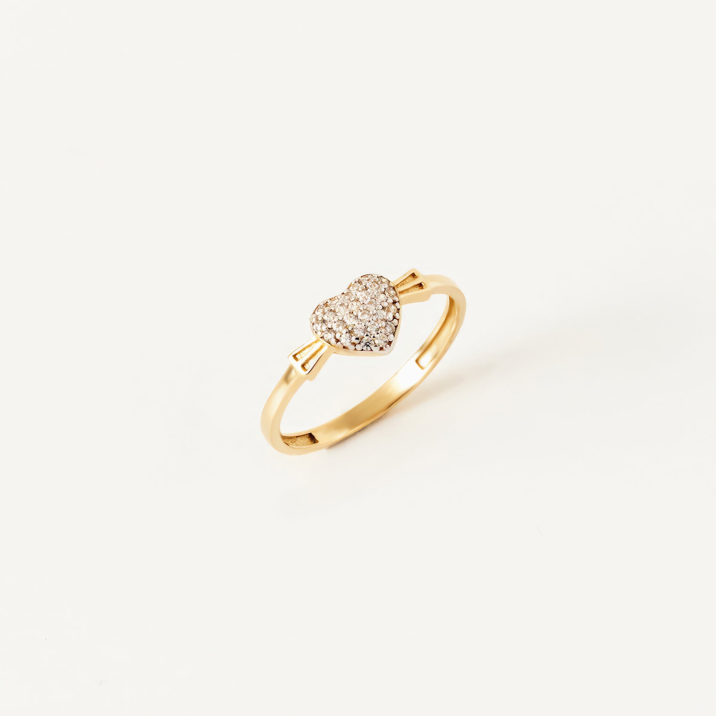 Heart-Shaped CZ Cluster Ring in 14K Gold