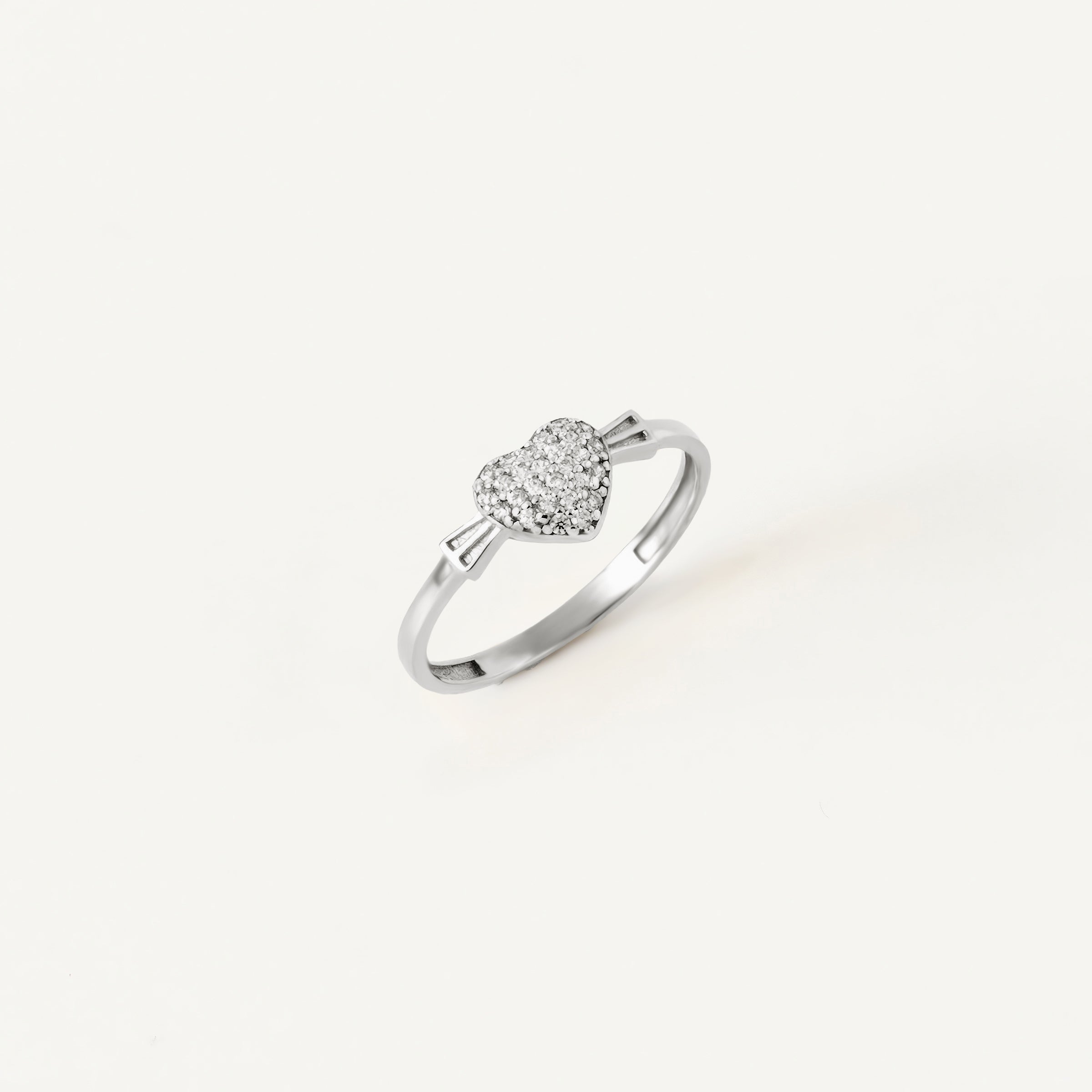 Heart-Shaped CZ Cluster Ring in 14K Gold