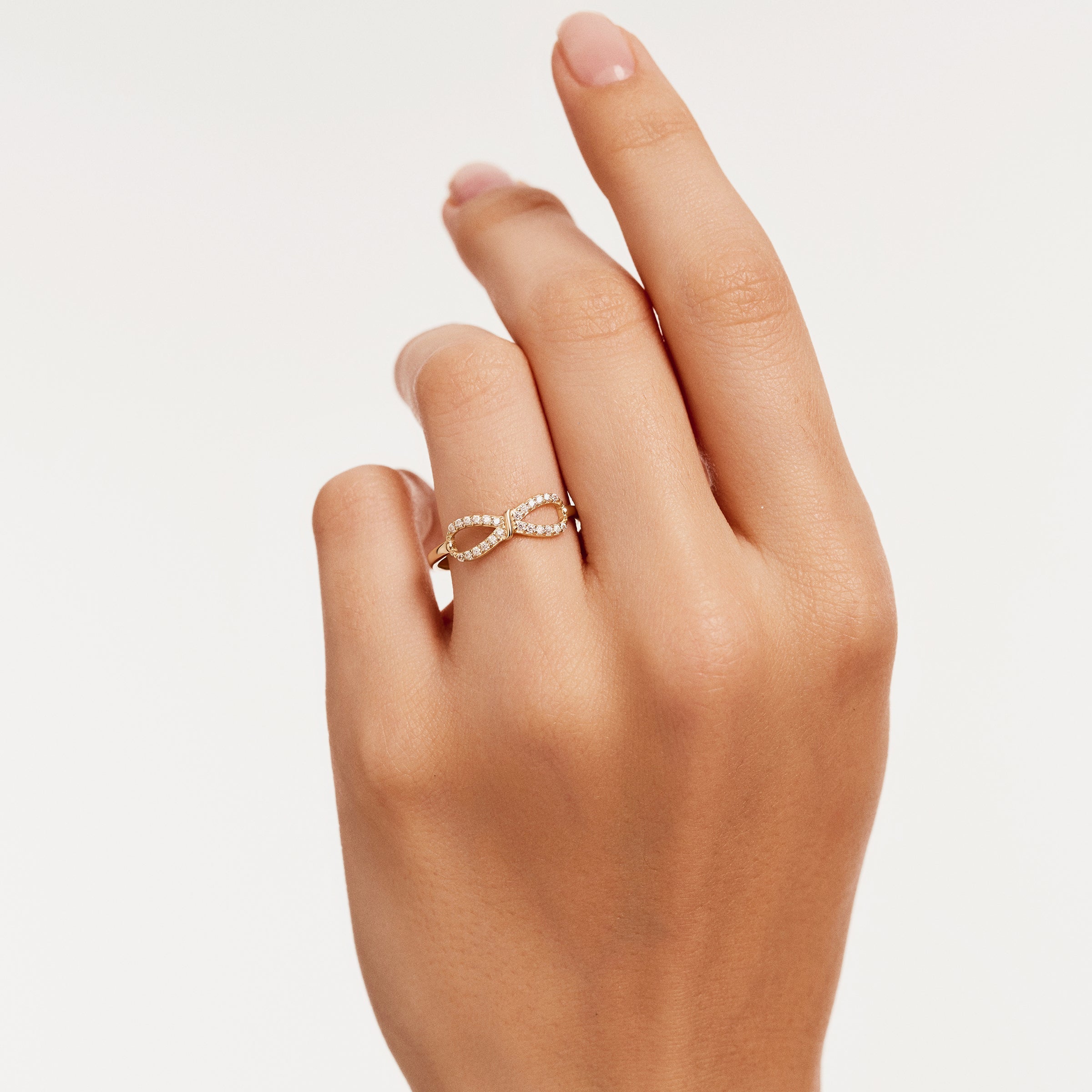 Infinity Pave CZ 14K Gold Ring