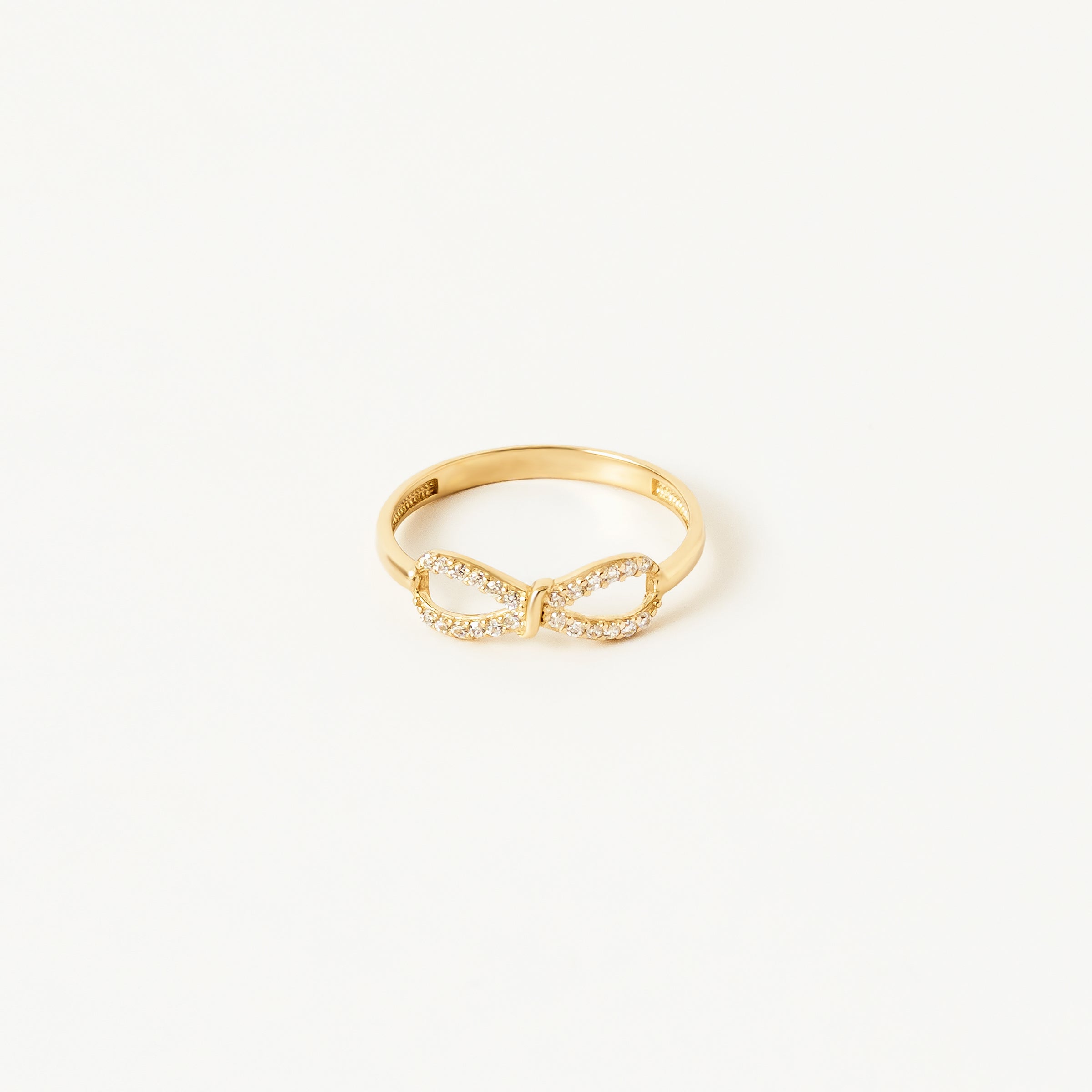 Infinity Pave CZ 14K Gold Ring