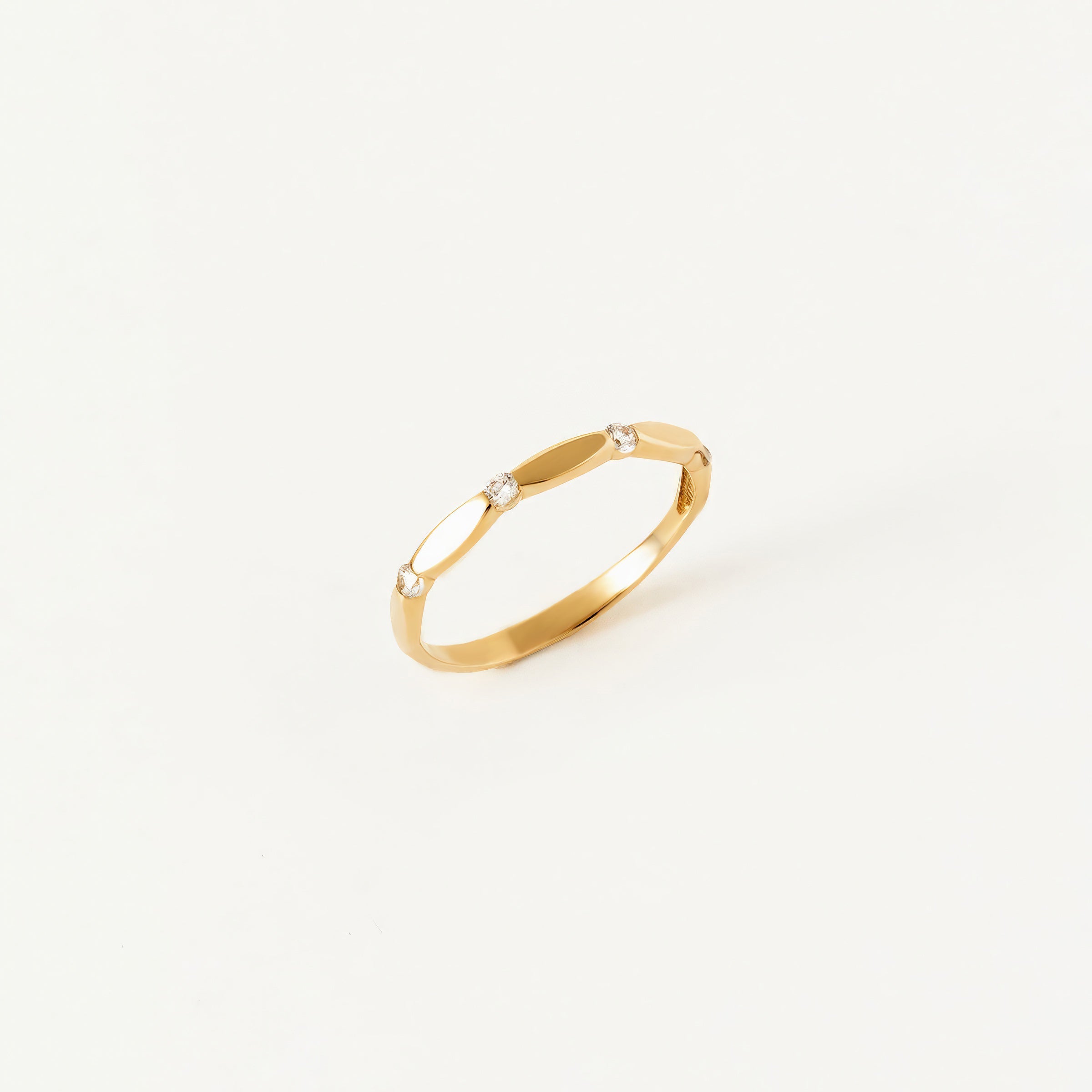 Minimalist CZ 14K Gold Ring