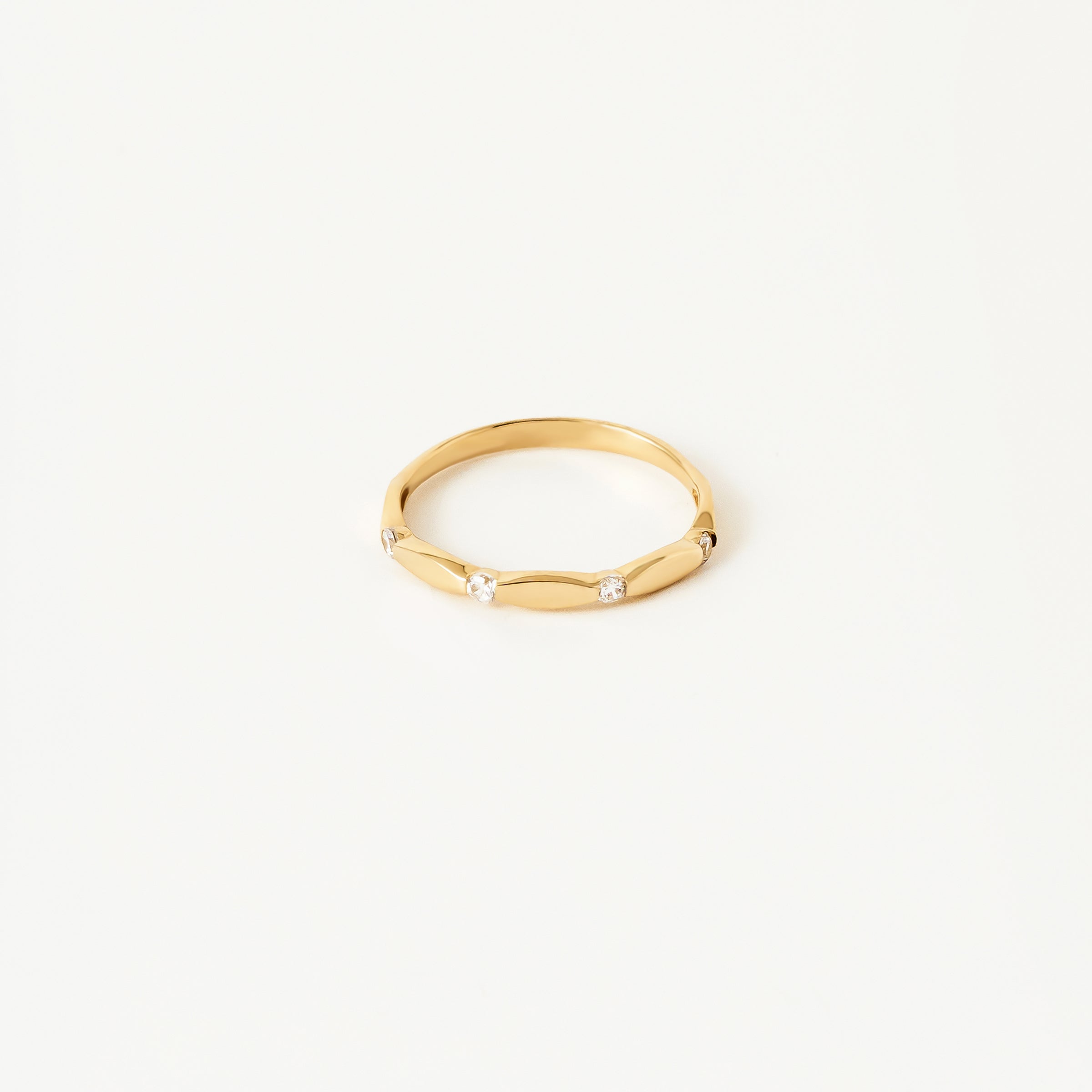 Minimalist CZ 14K Gold Ring