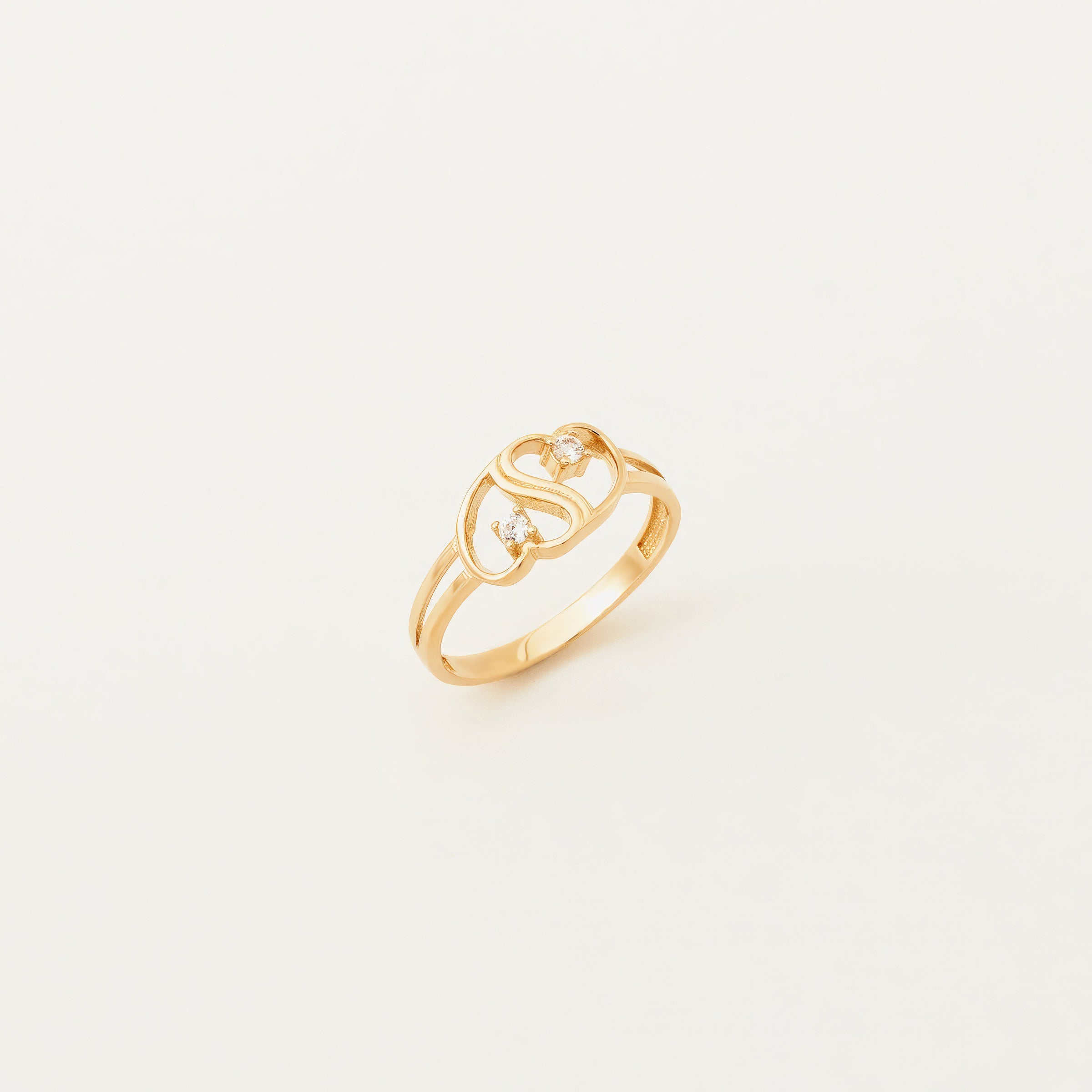 Infinity CZ Accent Ring in 14K Gold