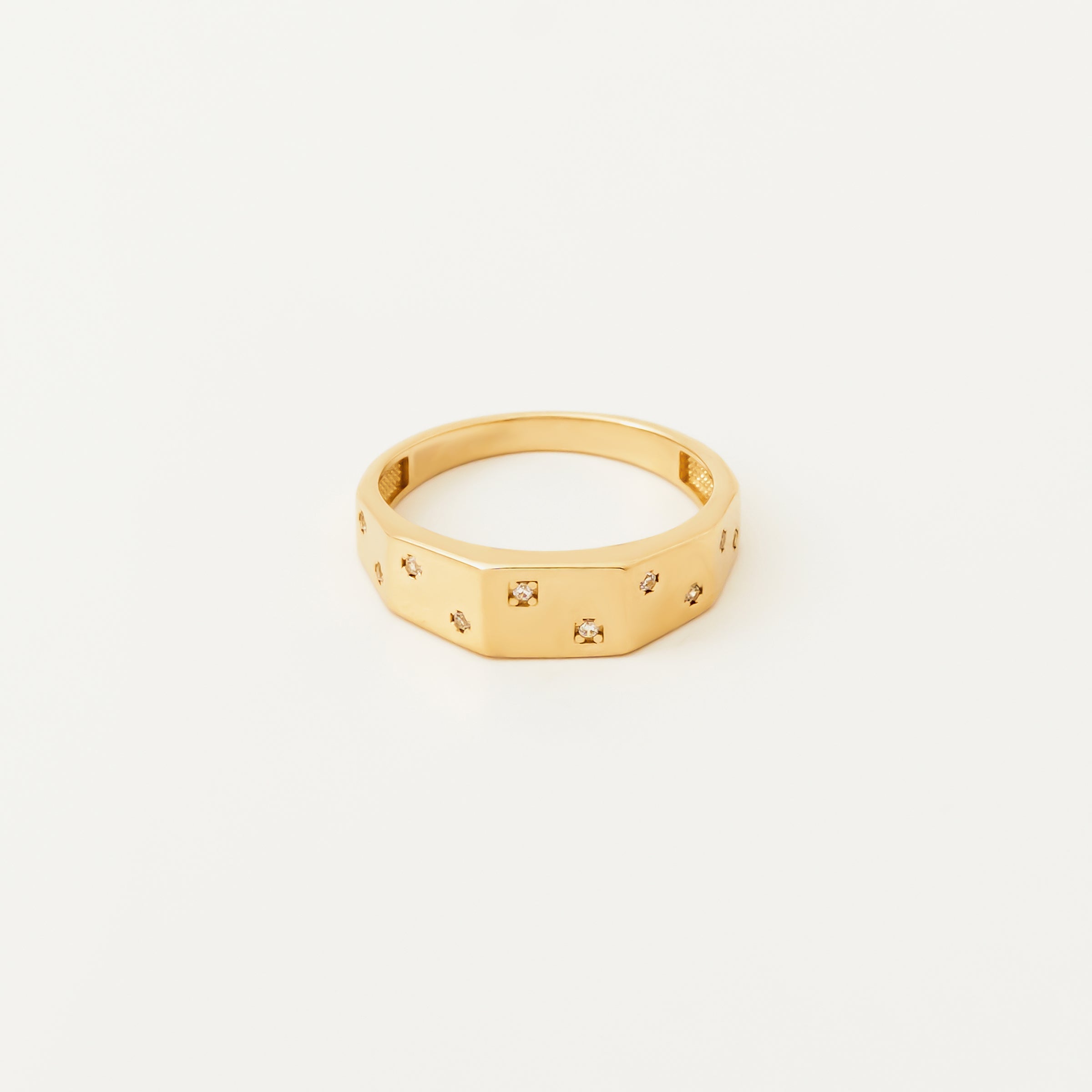 CZ-Studded Band Ring in 14K Gold