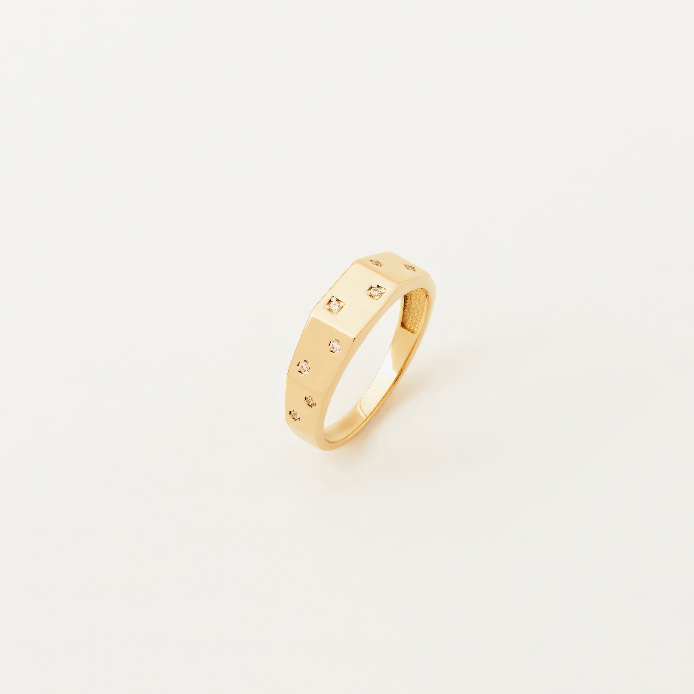 CZ-Studded Band Ring in 14K Gold