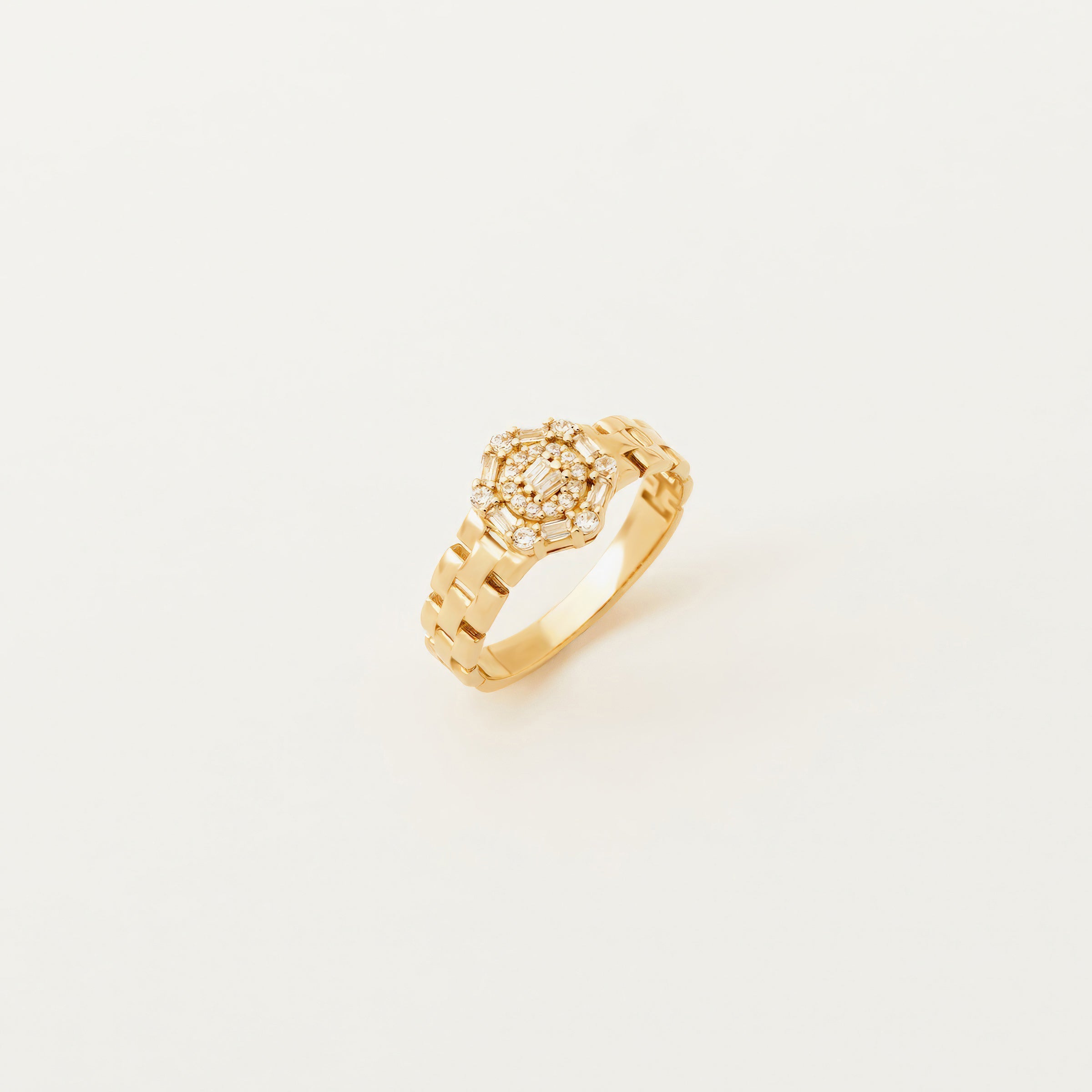 Cluster CZ Accent Ring in 14K Gold