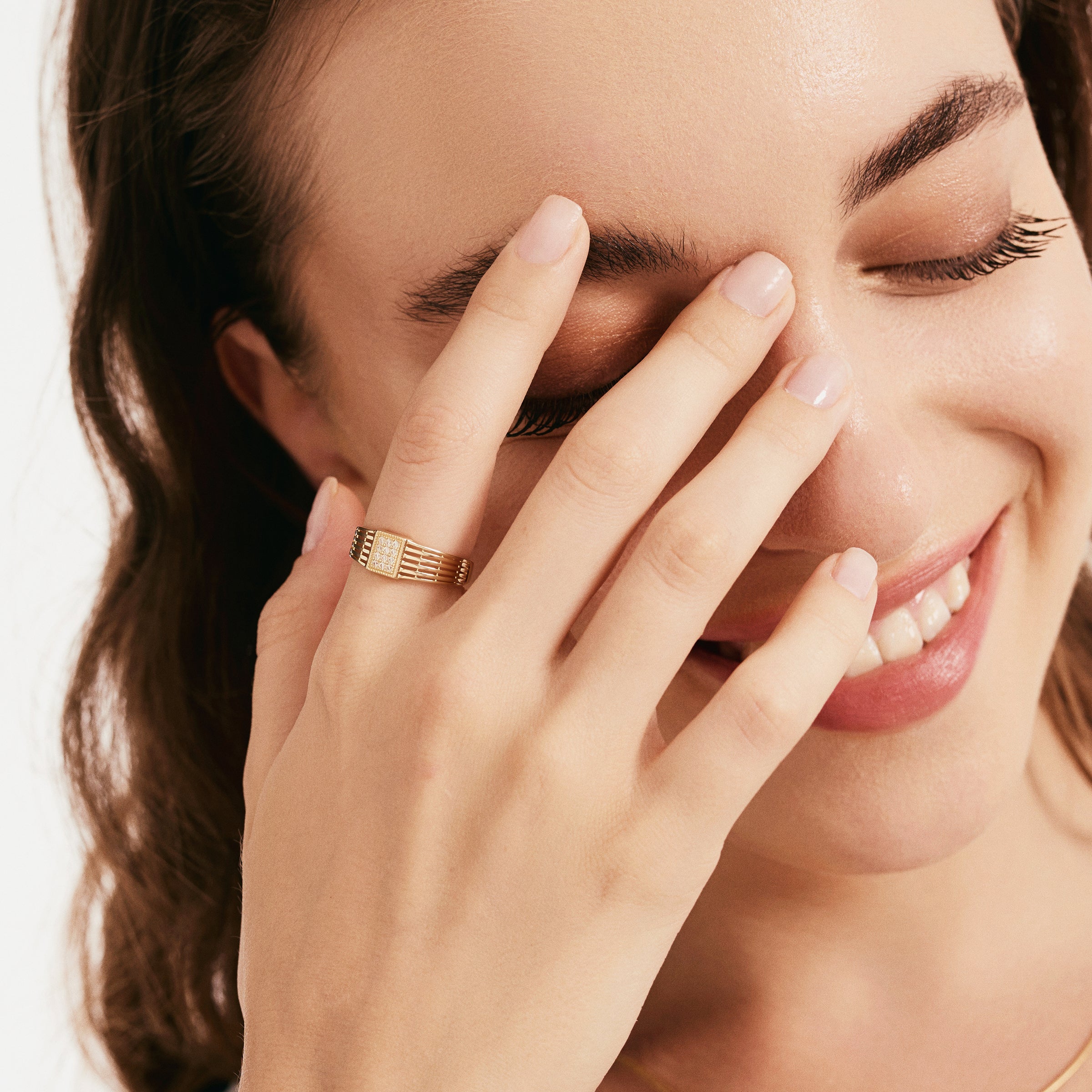 Vintage Rope CZ Ring in 14K Gold