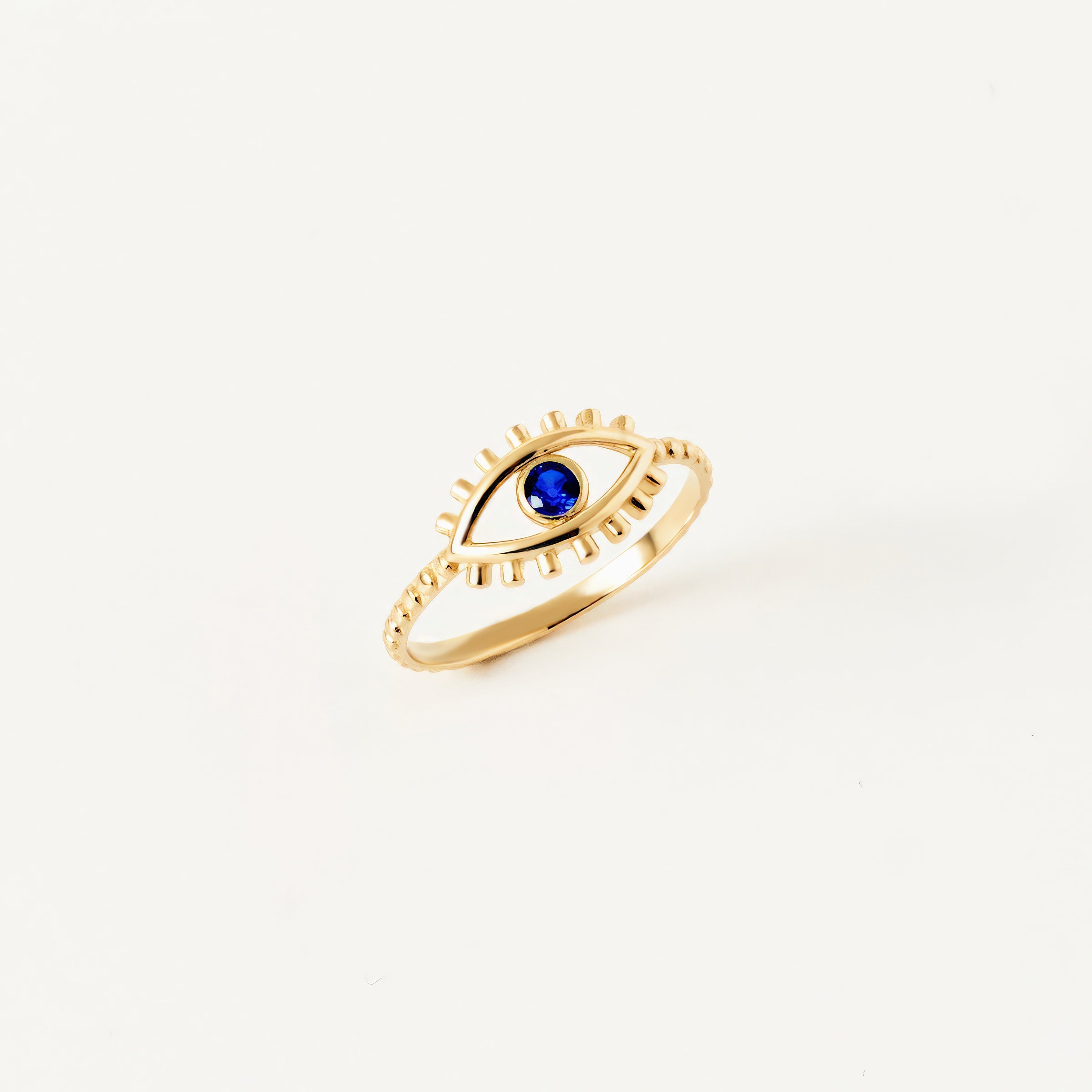 Sapphire Evil Eye Ring in 14K Gold