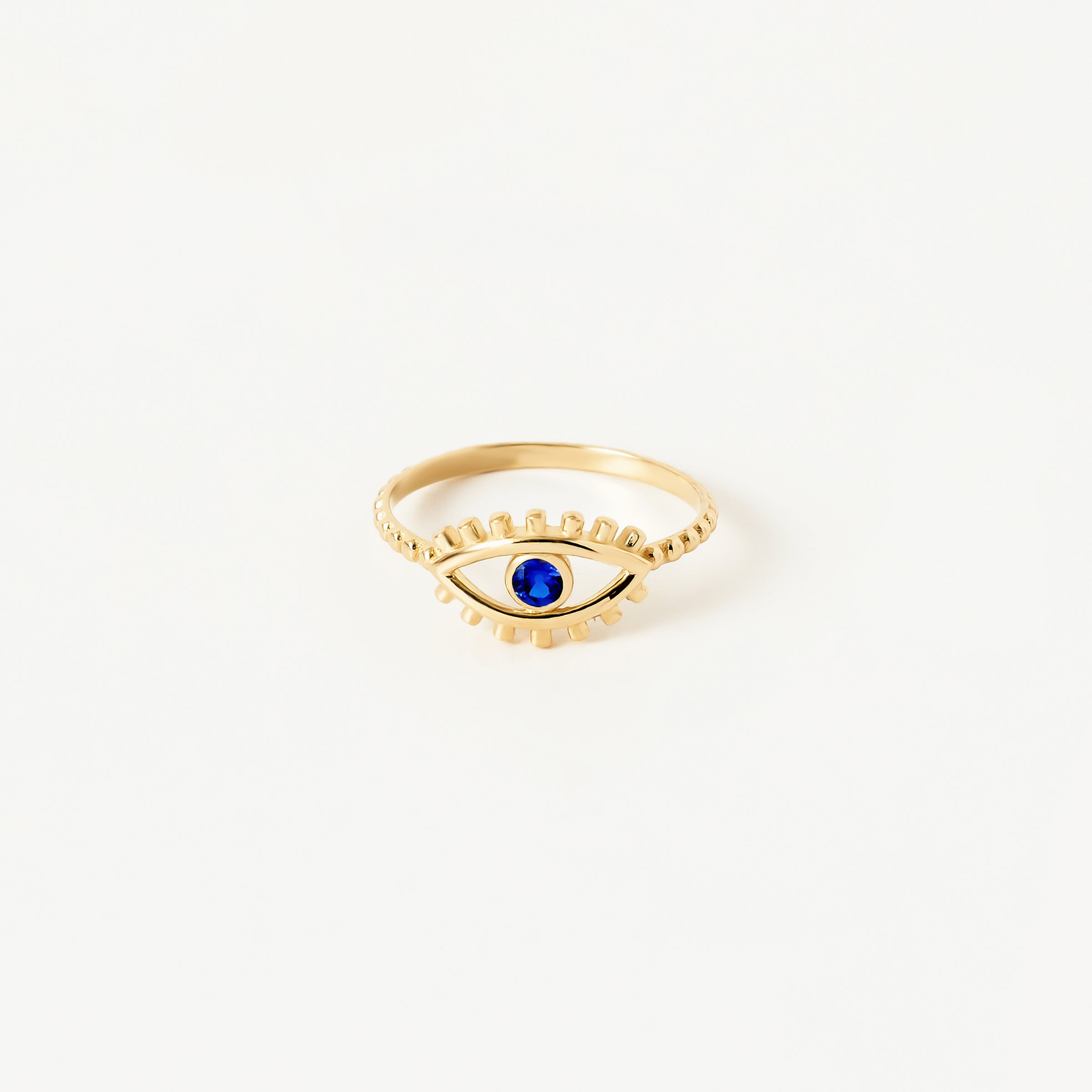 Sapphire Evil Eye Ring in 14K Gold