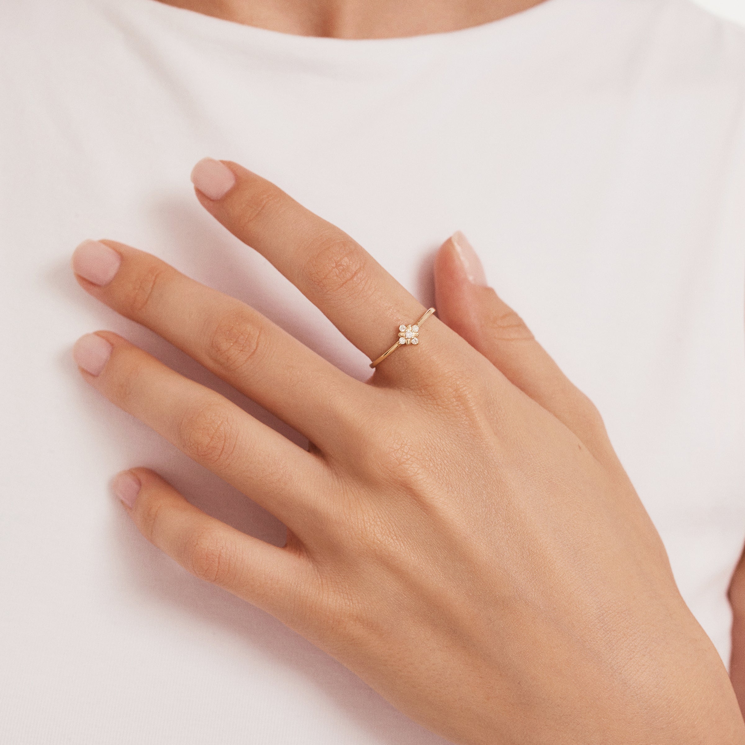 CZ Cluster Ring in 14K Gold