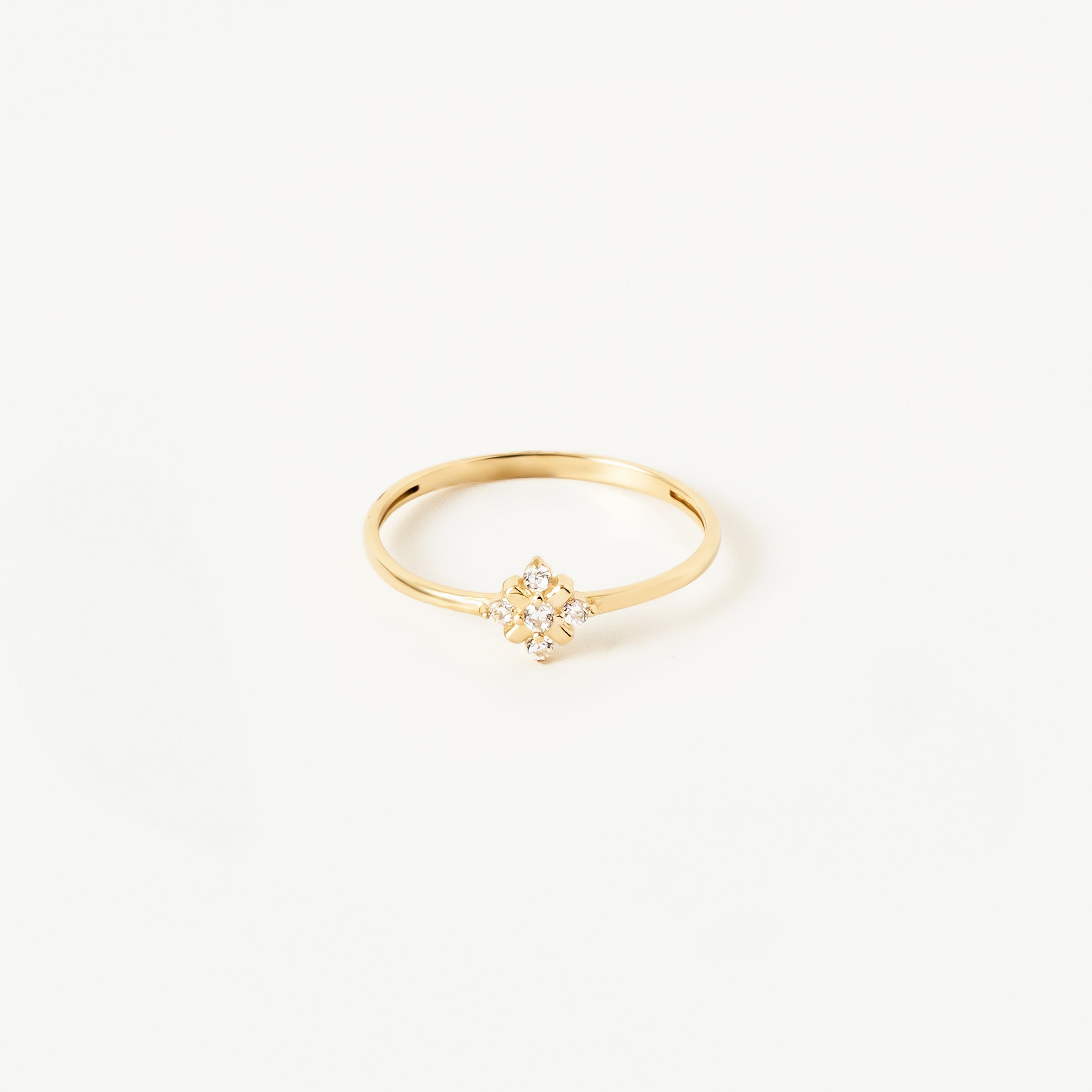 CZ Cluster Ring in 14K Gold