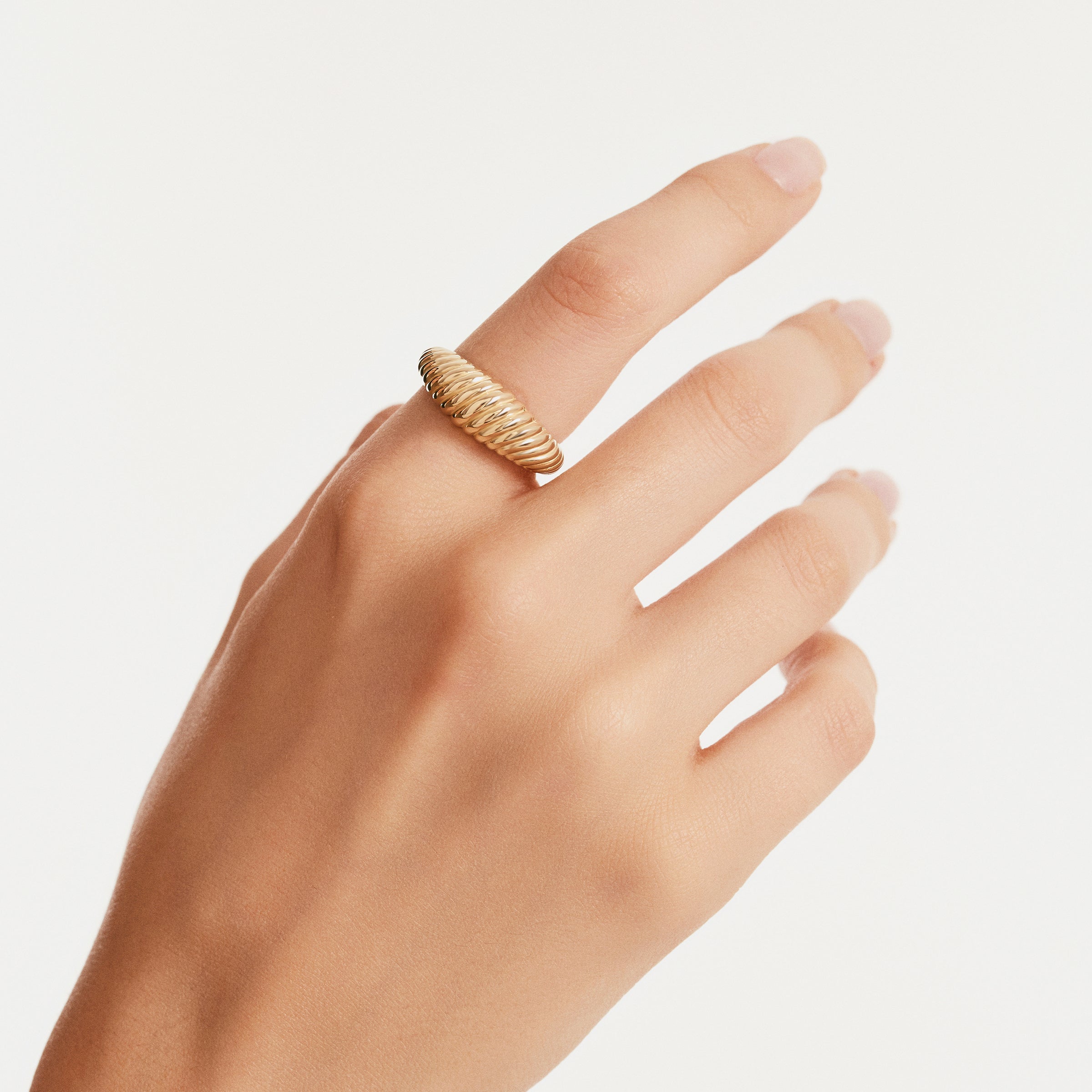 Grooved Band 14K Gold Ring