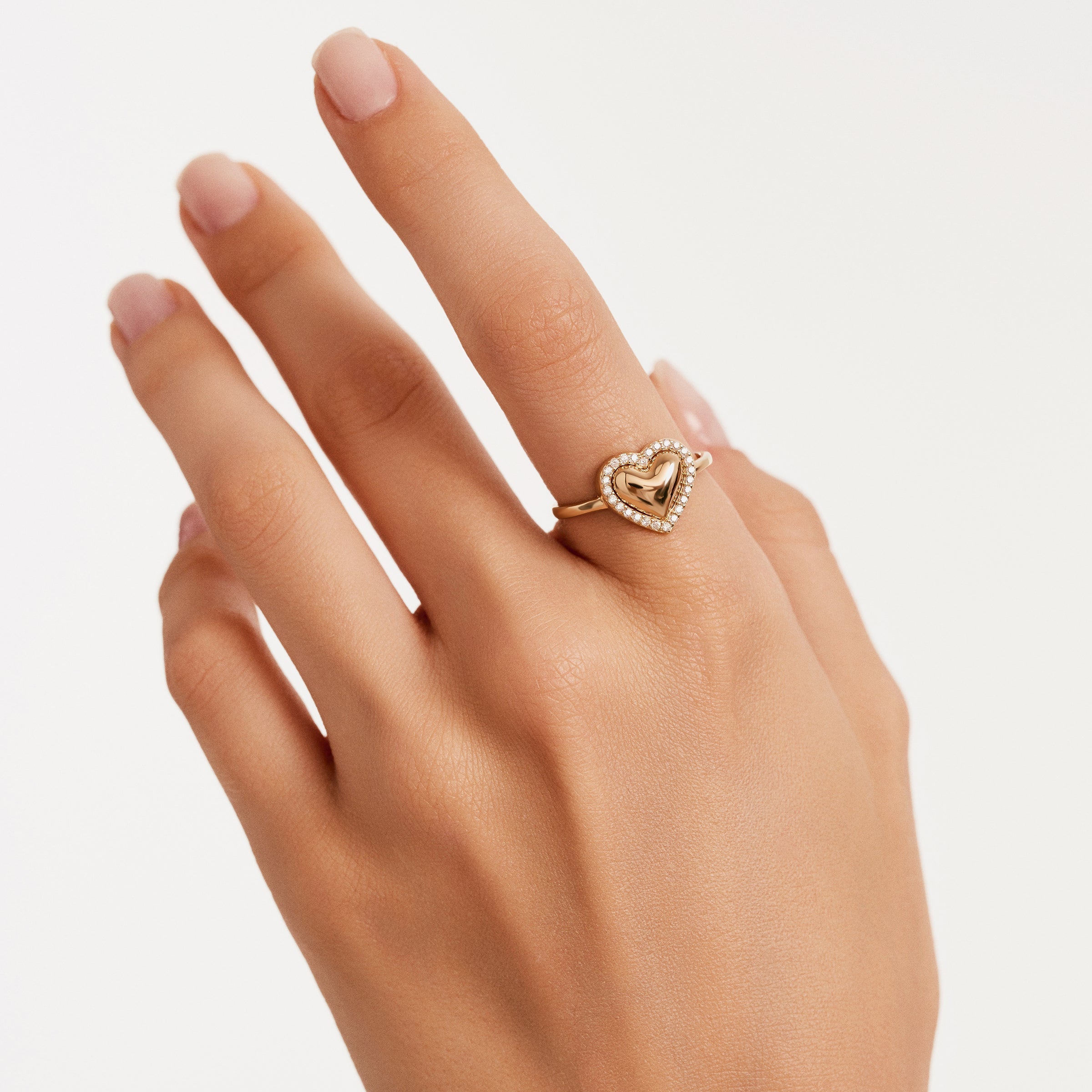 CZ Heart Ring in 14K Gold