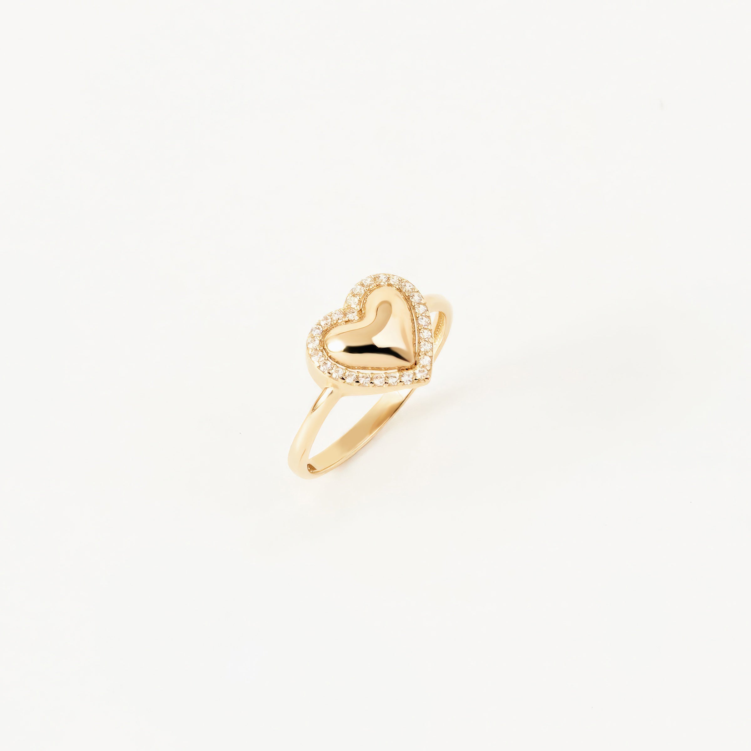 CZ Heart Ring in 14K Gold