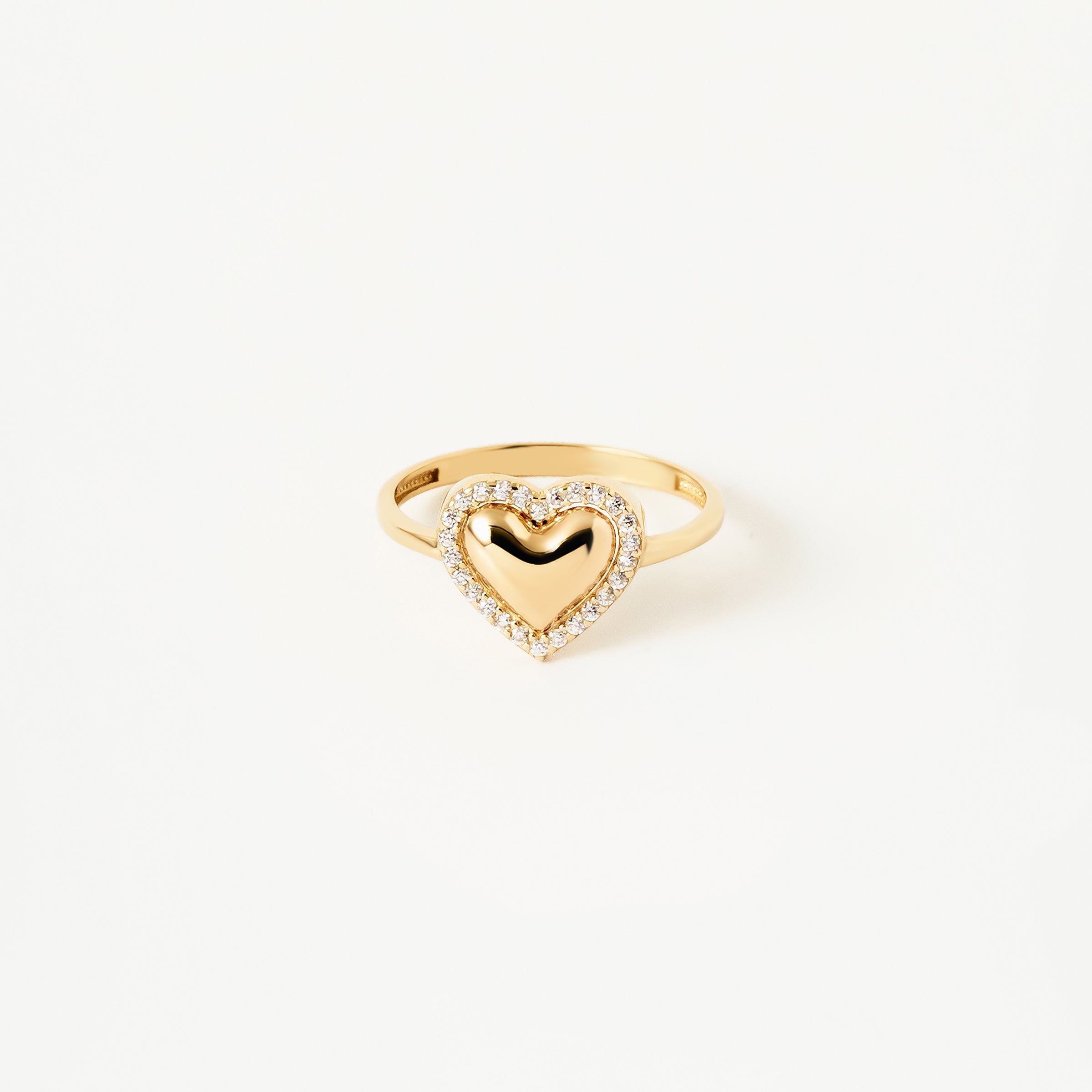 CZ Heart Ring in 14K Gold