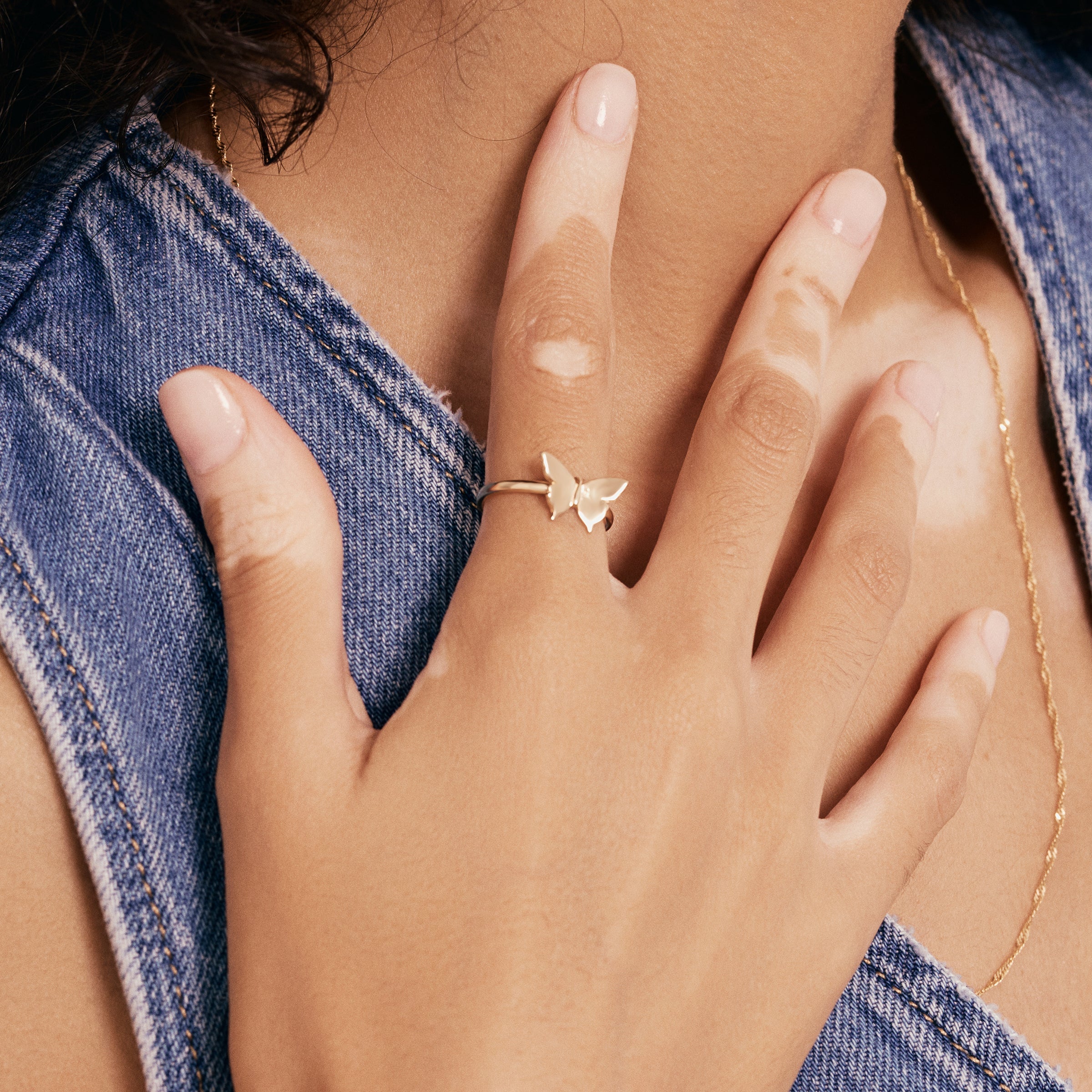 Dainty Butterfly 14K Gold Ring