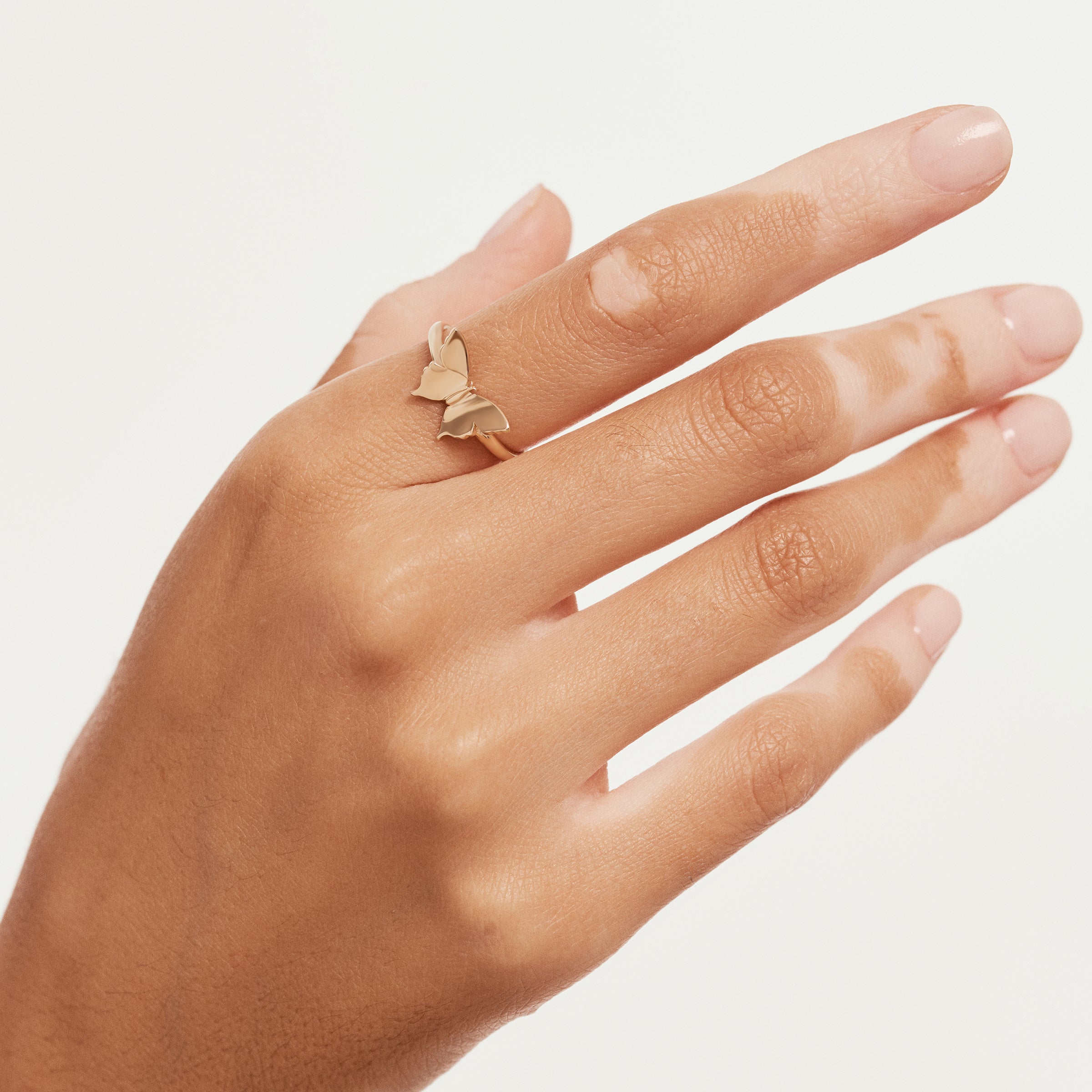 Dainty Butterfly 14K Gold Ring