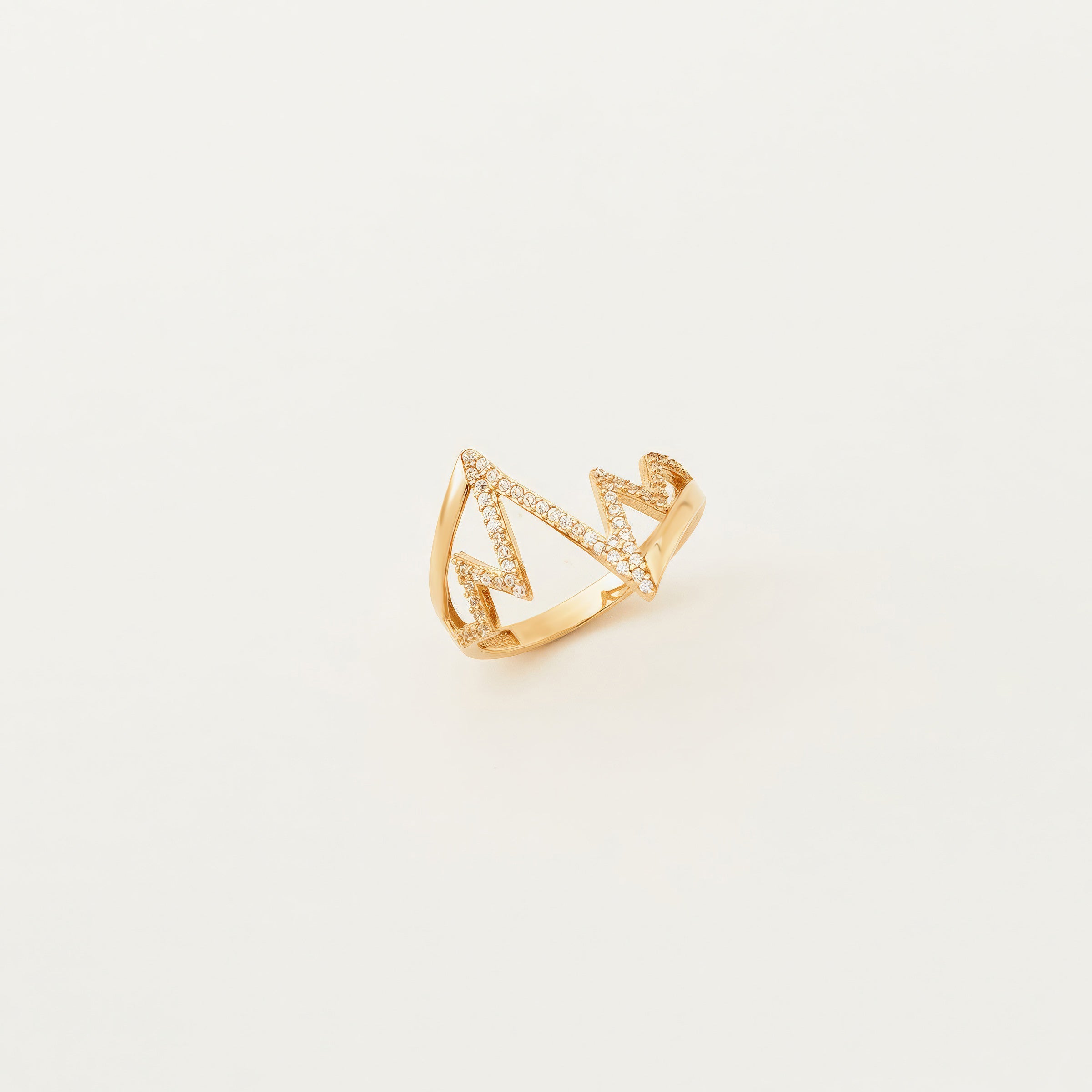 Heartbeat CZ-Accented Ring in 14K Gold