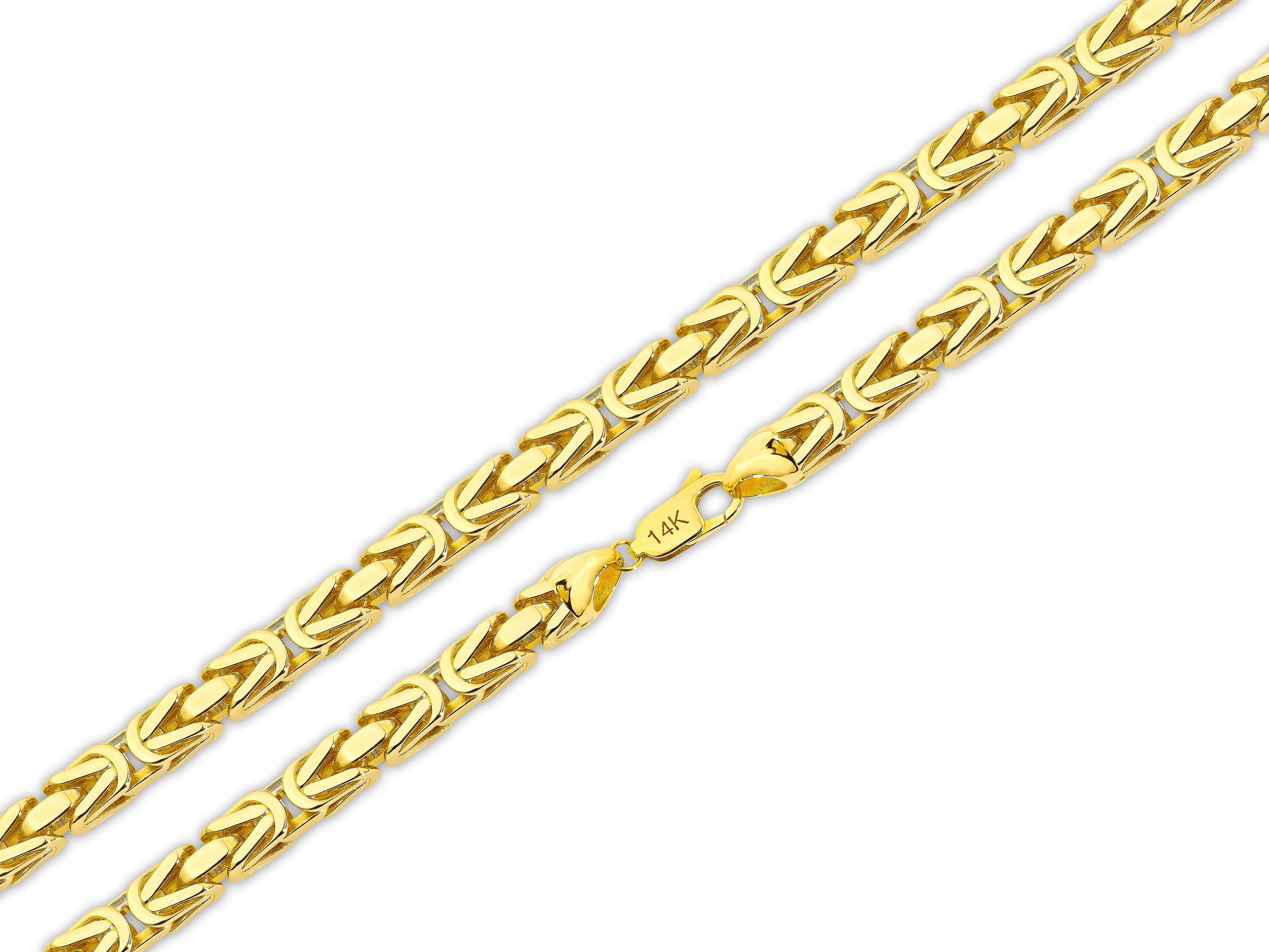 14K Gold Byzantine Square Chain Necklace - 1.90mm | Elegant Gold Jewelry