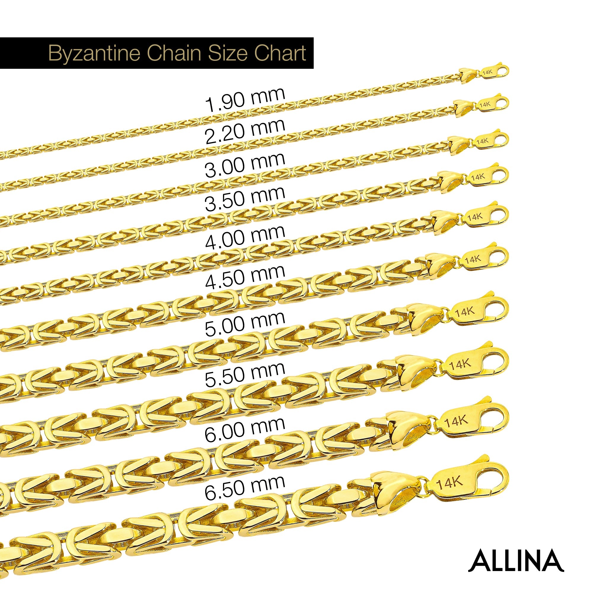 14K Gold Byzantine Square Chain Necklace - 3.00mm | Bold & Elegant Gold Jewelry