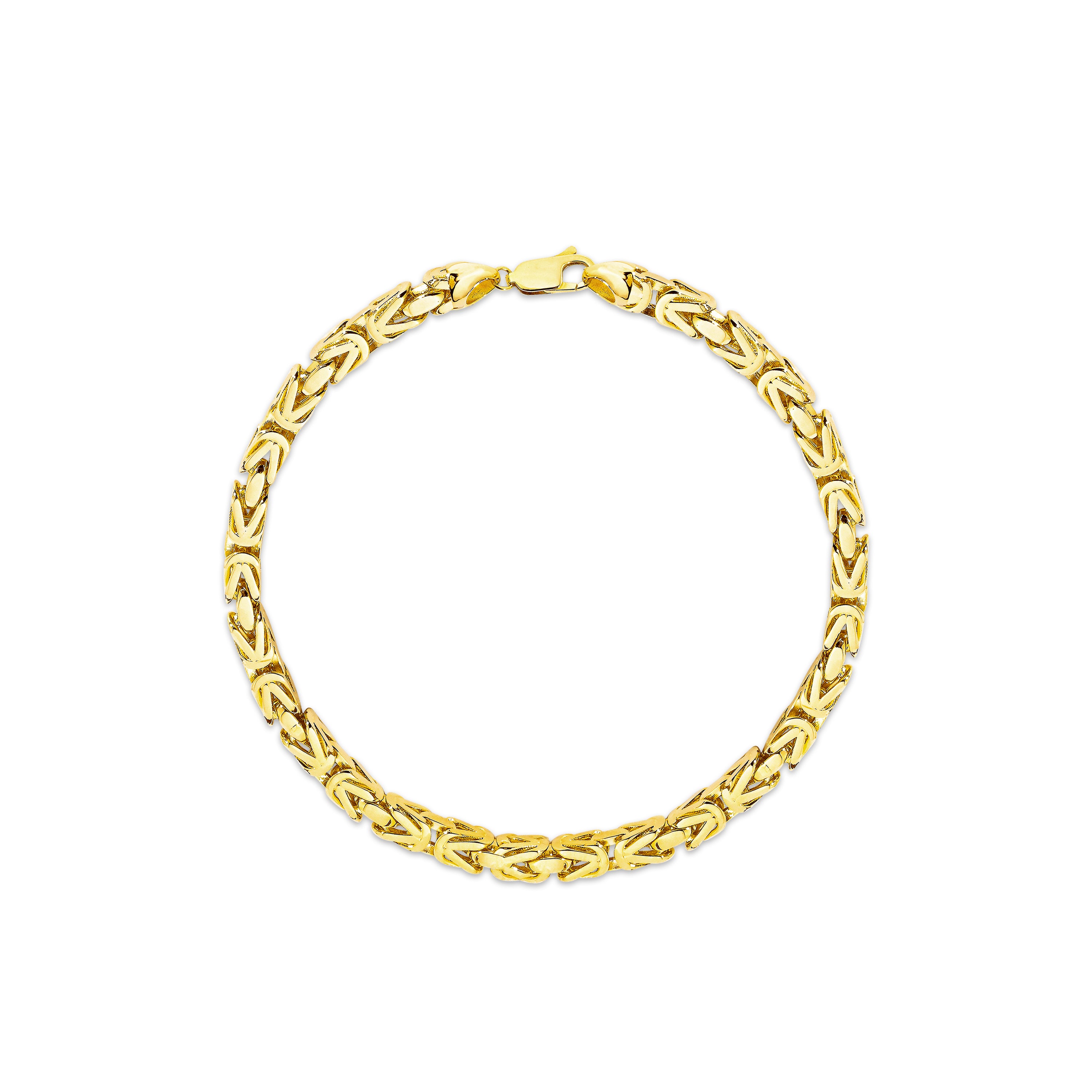 14K Gold Byzantine King Chain Bracelet - 6.00 mm | Bold & Luxurious Byzantine Bracelet