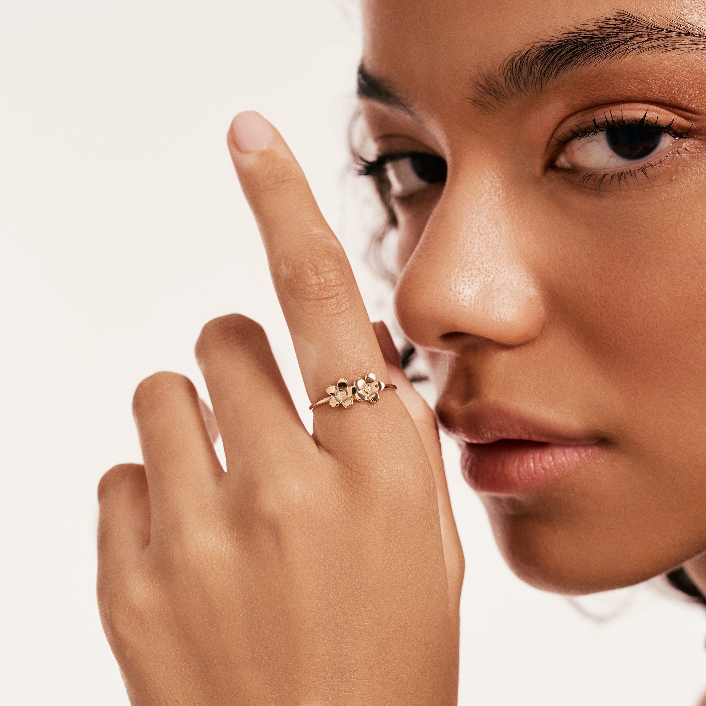 Petite Floral Cluster Ring in 14K Gold