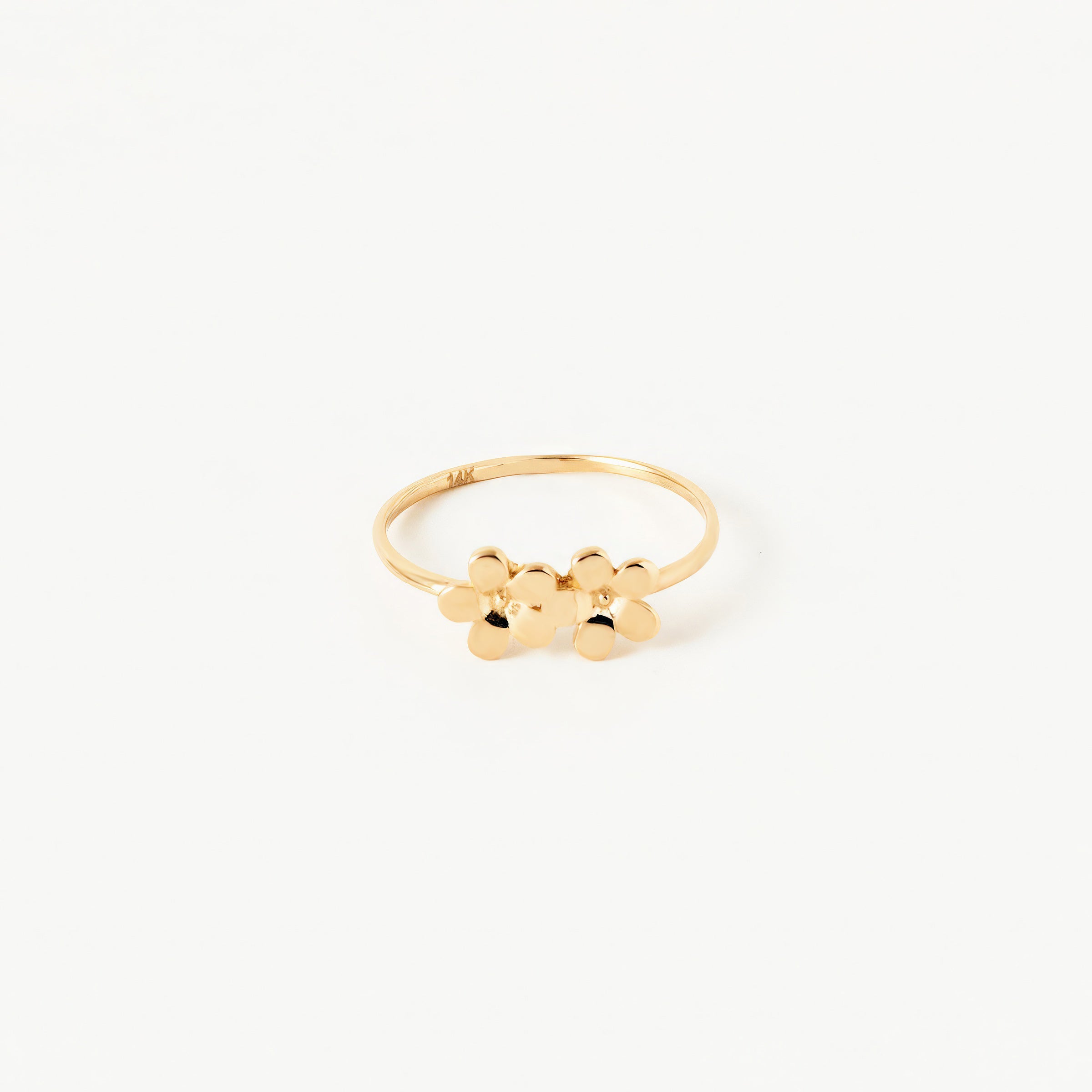 Petite Floral Cluster Ring in 14K Gold