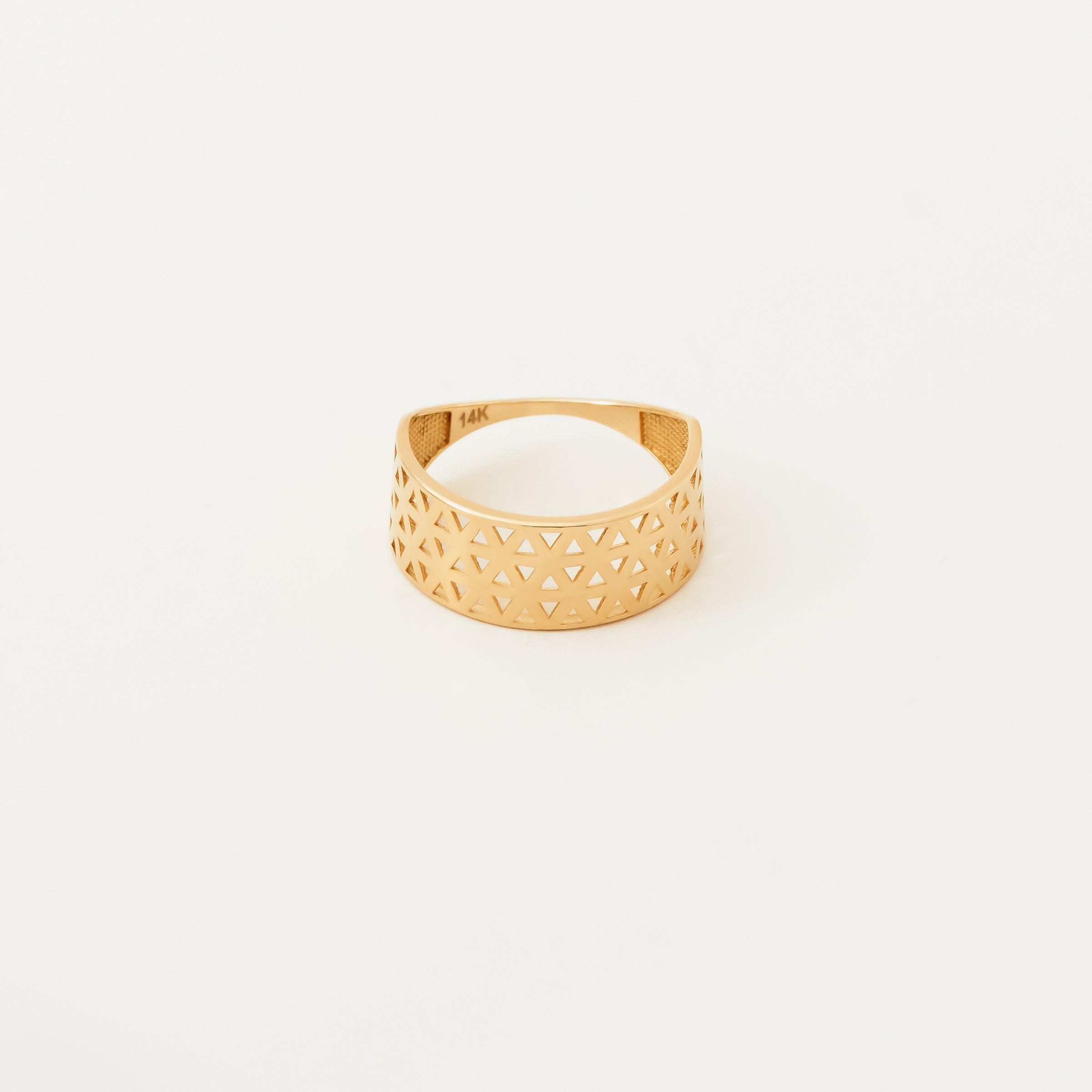 Geometric Cutout Band Ring in 14K Gold